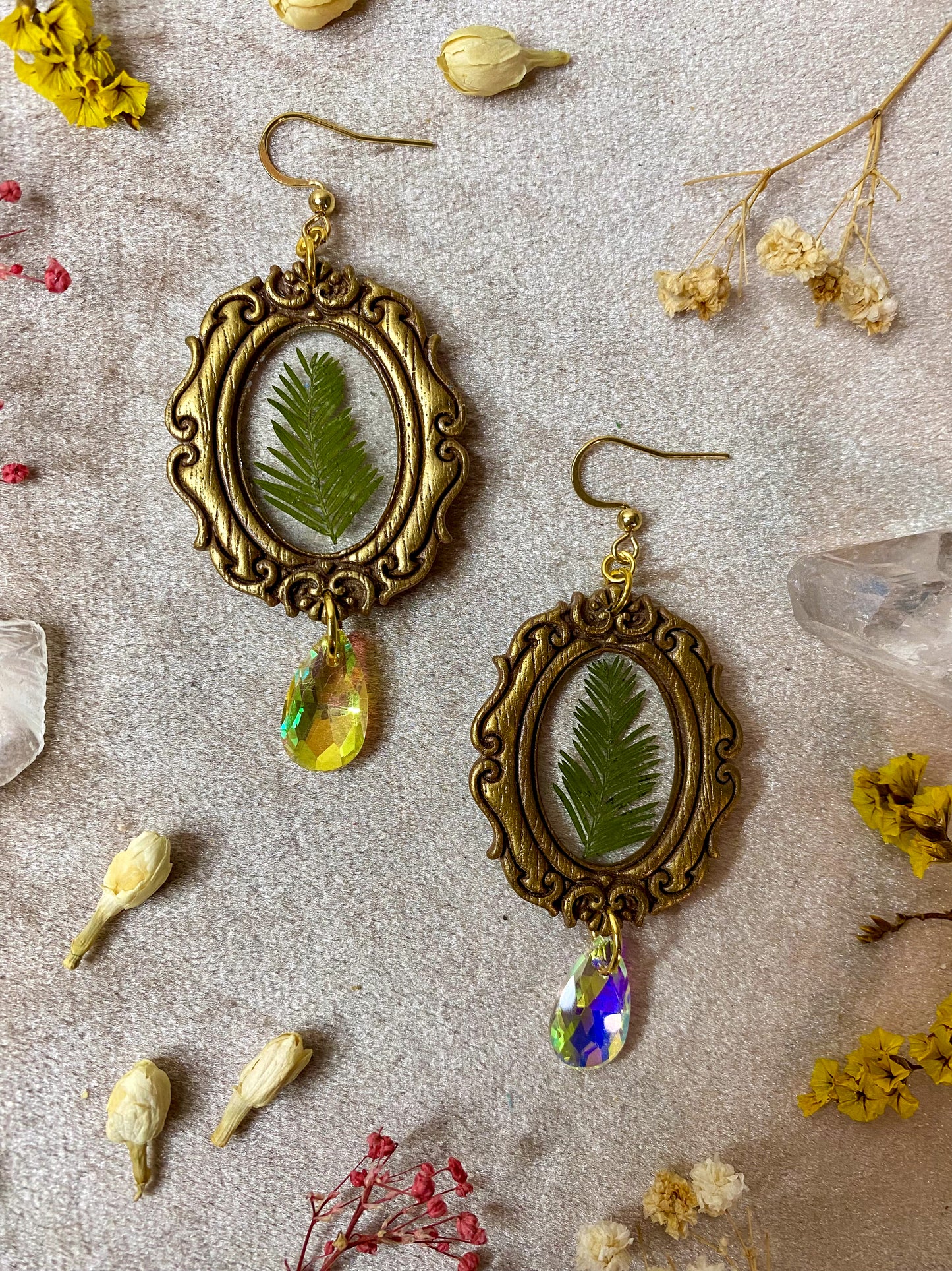 Ornate Fern Frame Earrings