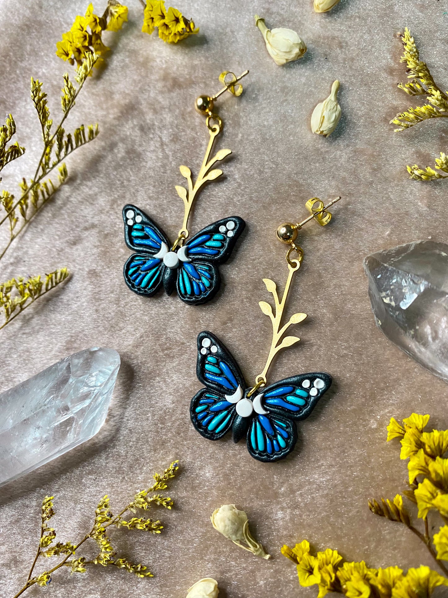 Lunar Monarch Butterfly Earrings