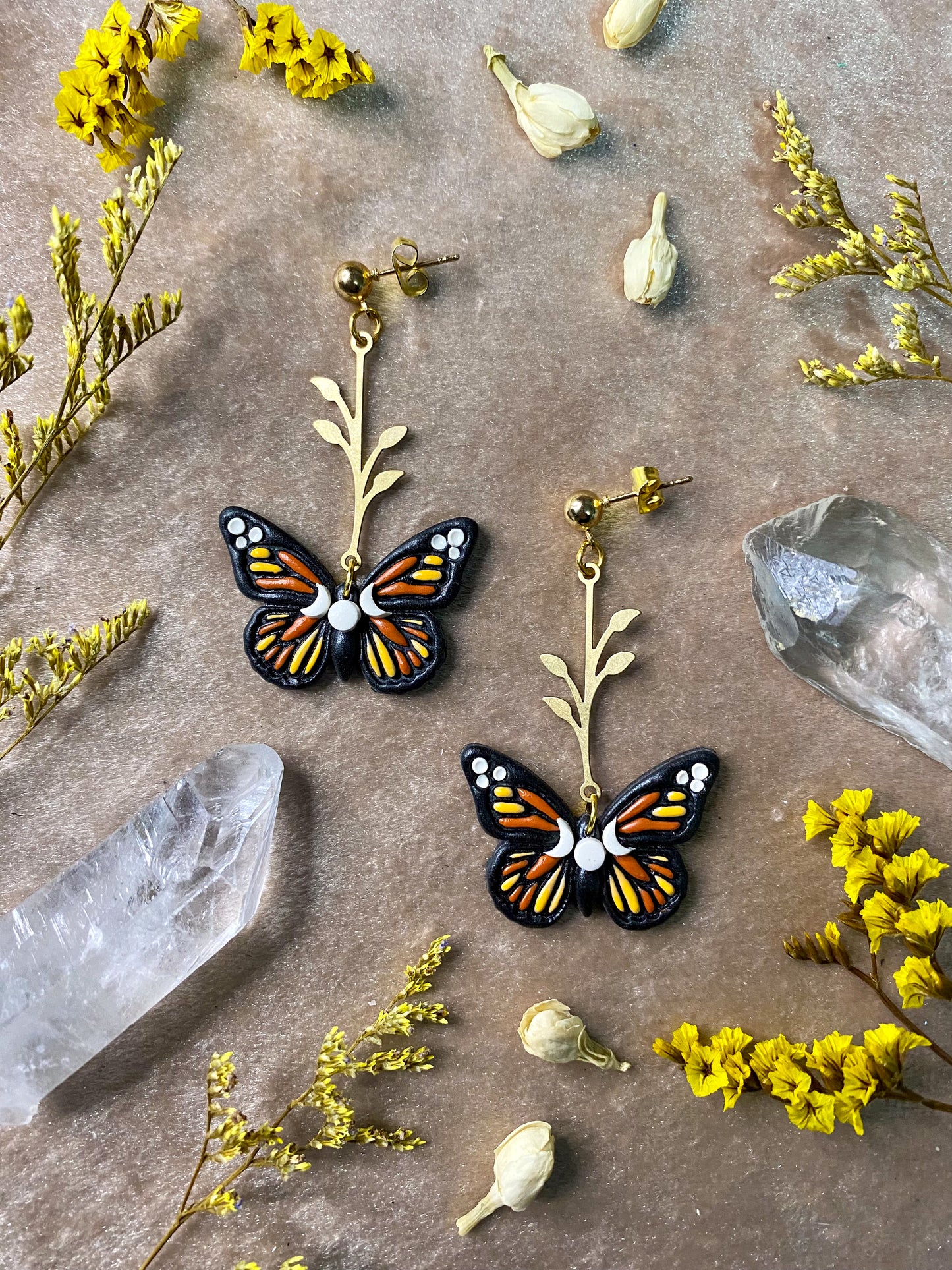 Lunar Monarch Butterfly Earrings