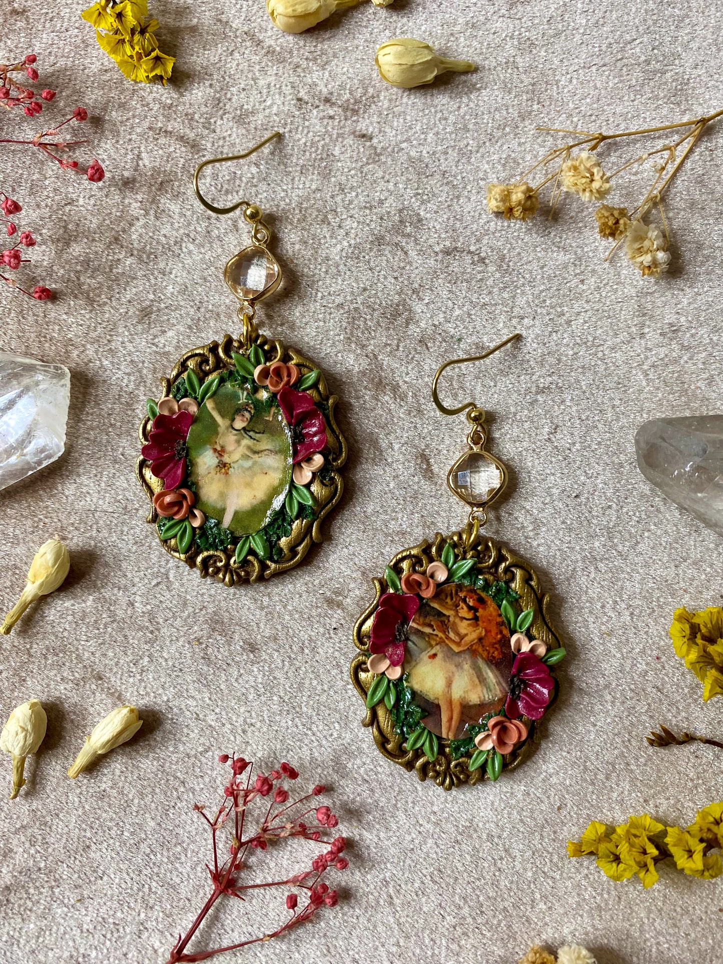 Degas' "Two Dancers on a Stage" and "The Star" Painting Earrings