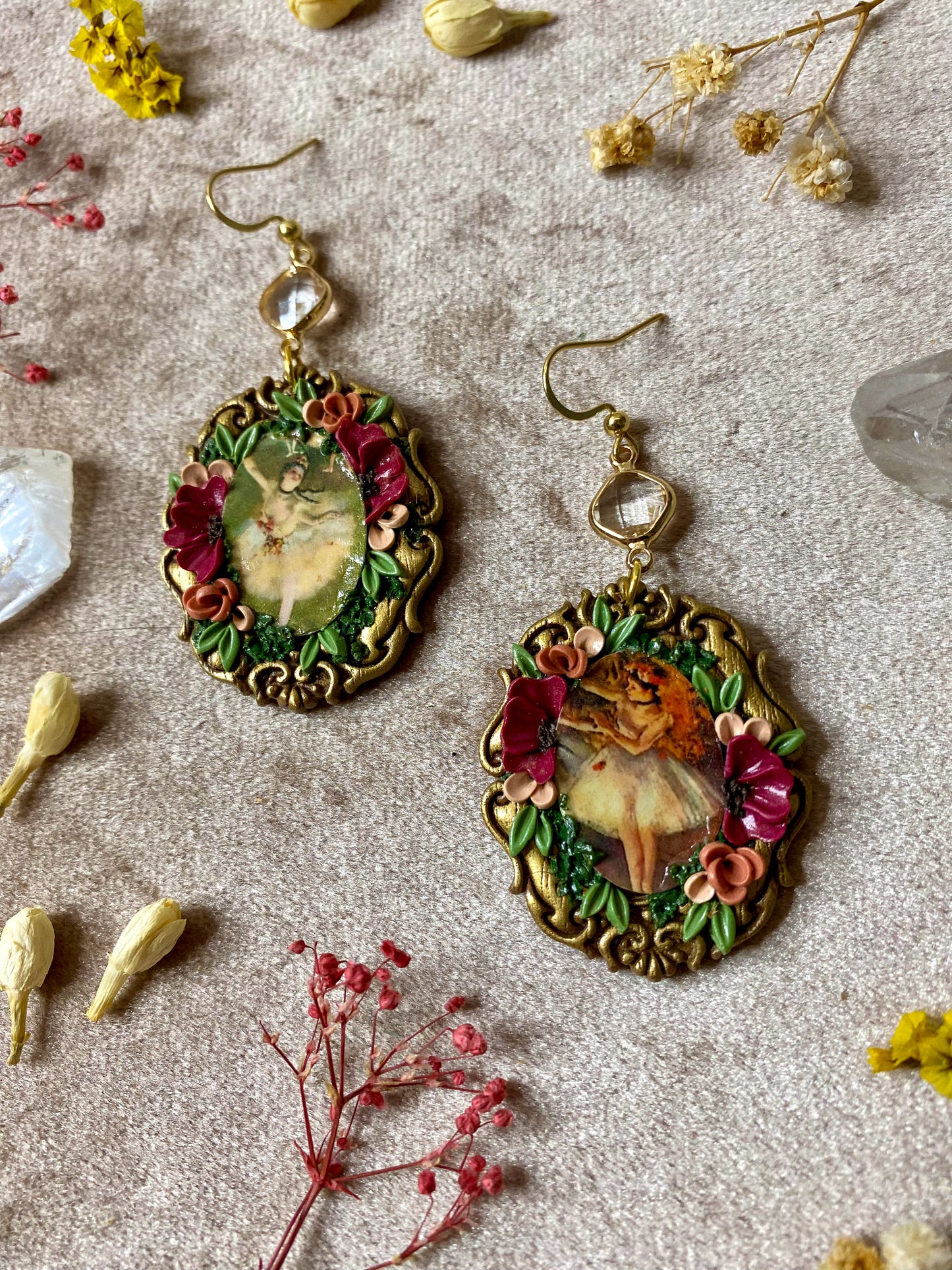 Degas' "Two Dancers on a Stage" and "The Star" Painting Earrings