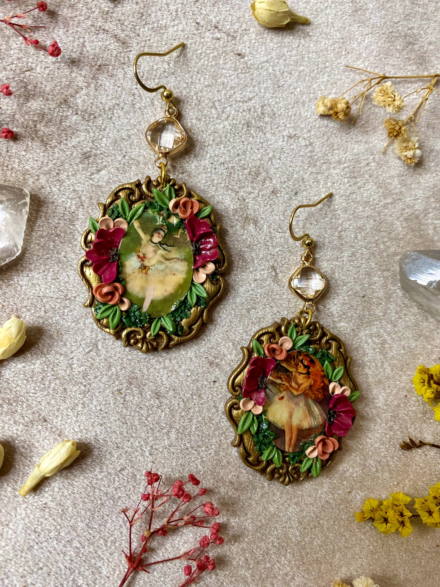 Degas' "Two Dancers on a Stage" and "The Star" Painting Earrings