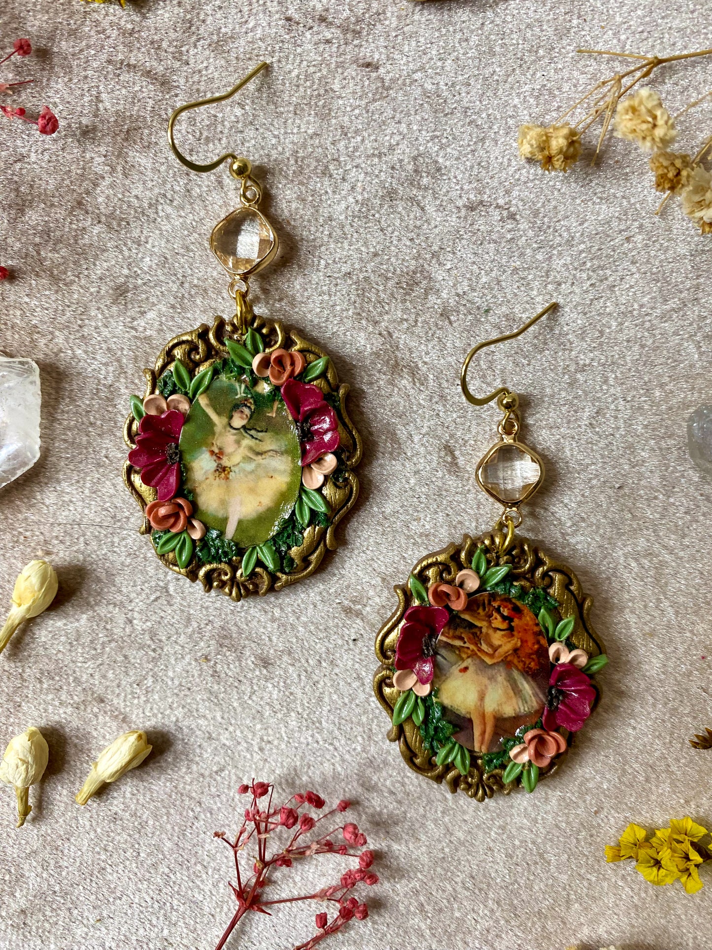 Degas' "Two Dancers on a Stage" and "The Star" Painting Earrings