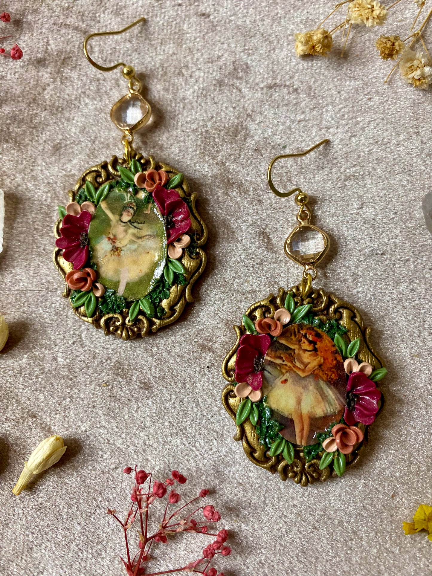 Degas' "Two Dancers on a Stage" and "The Star" Painting Earrings
