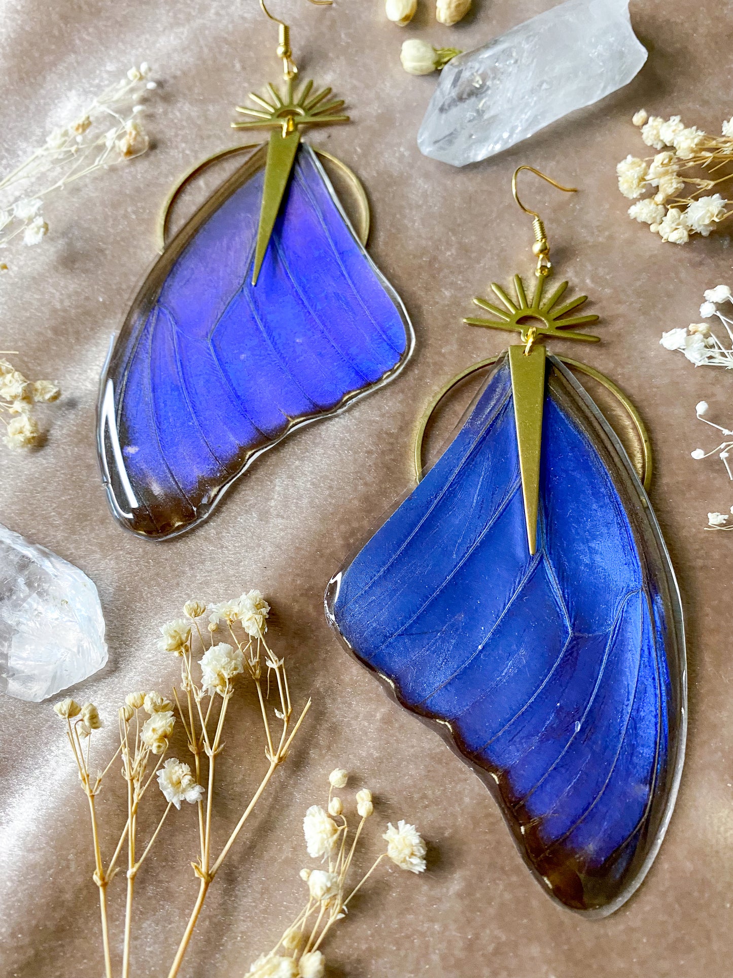 Blue Morpho Butterfly (Top Wings) Earrings