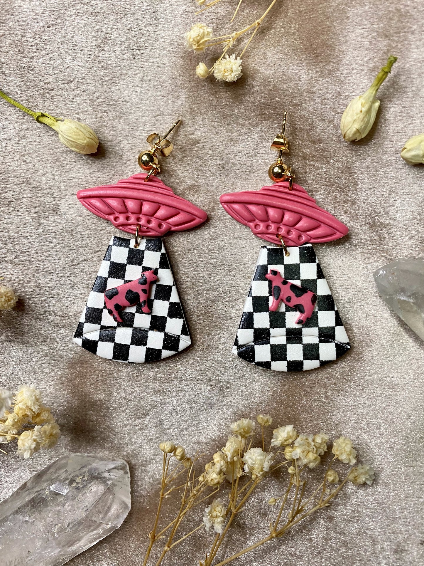 Alien Abduction (Checkered) Earrings