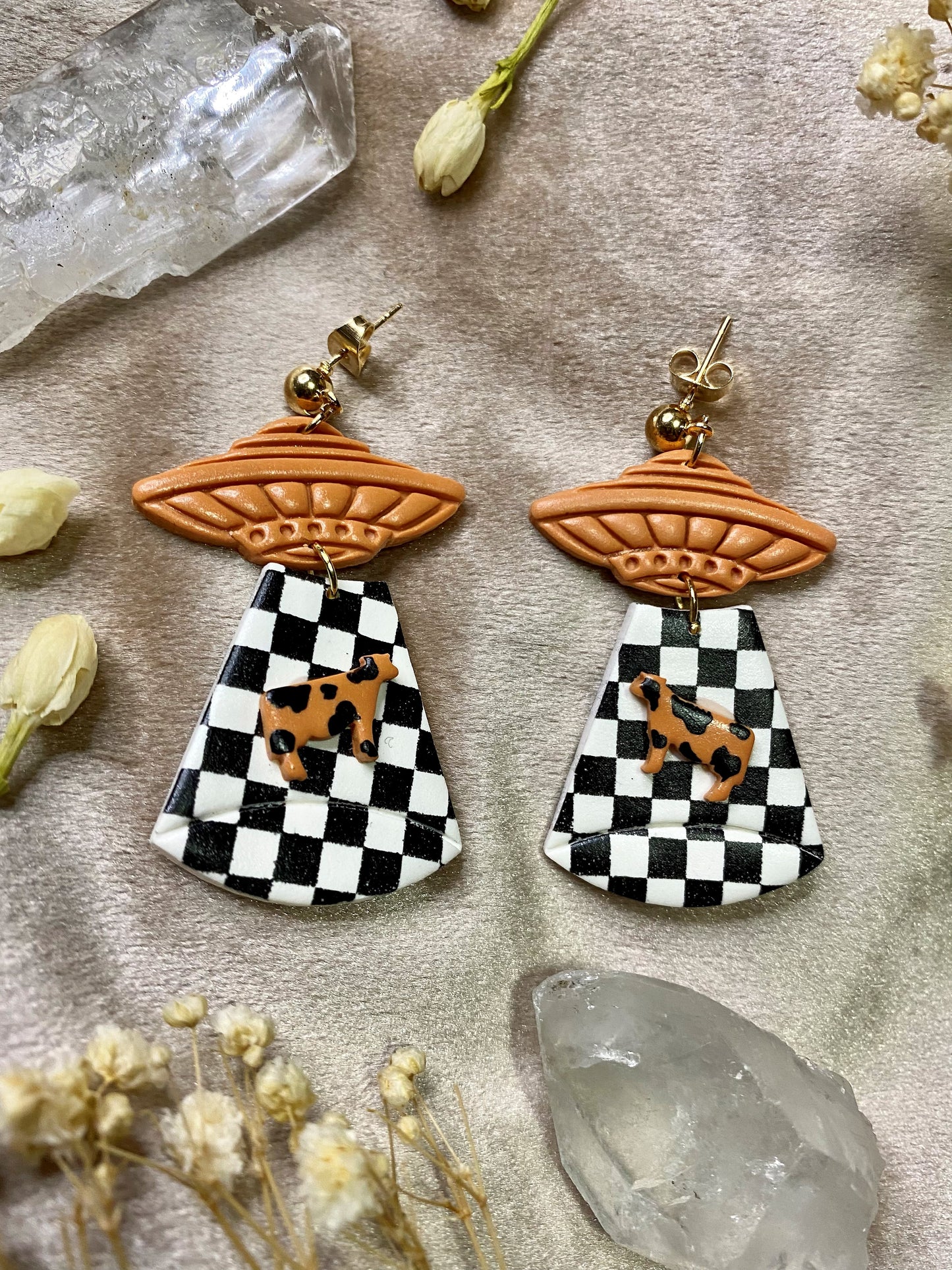 Alien Abduction (Checkered) Earrings
