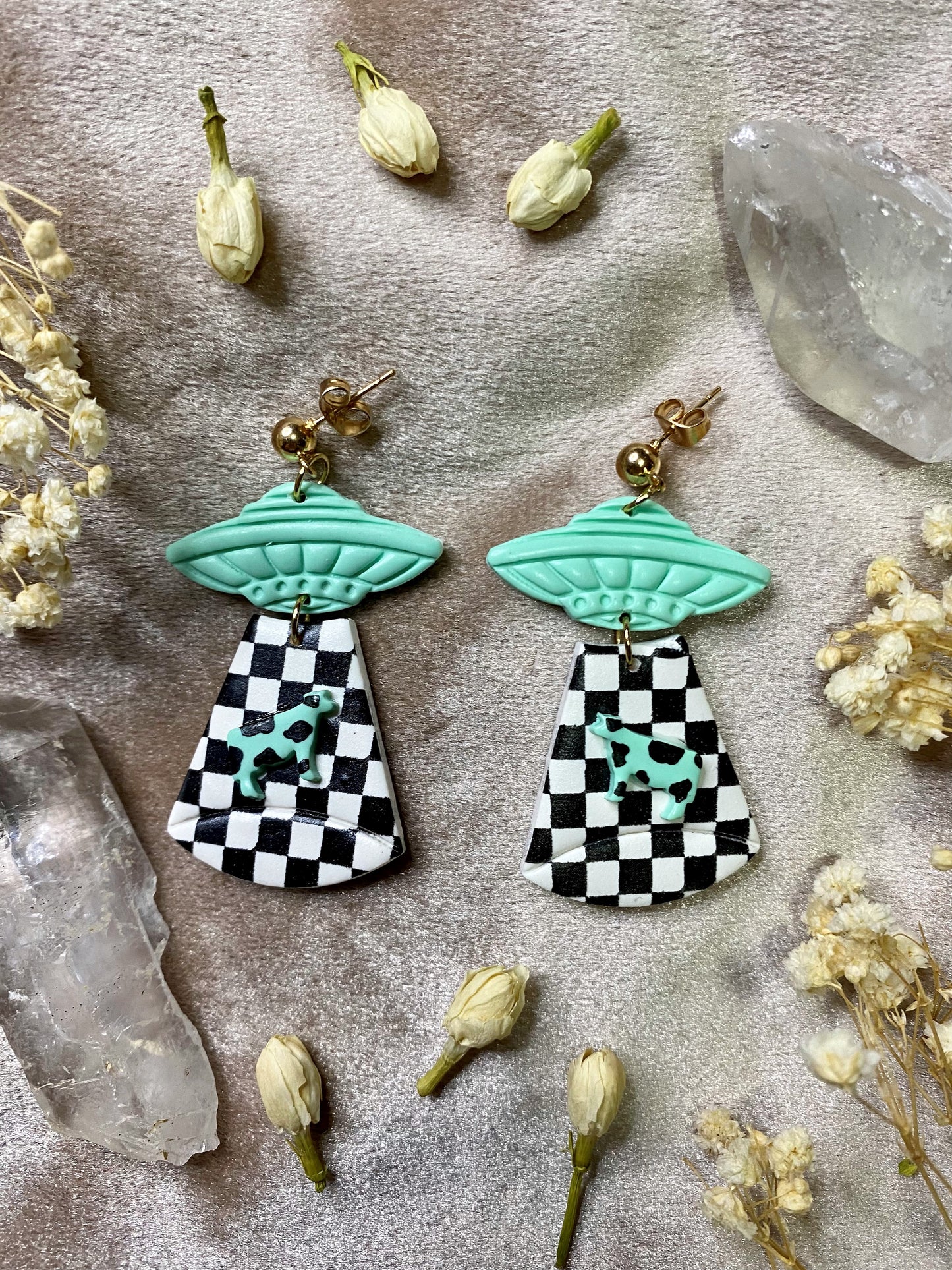 Alien Abduction (Checkered) Earrings