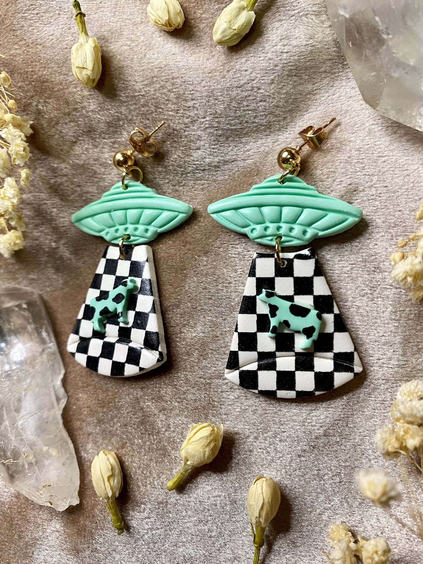 Alien Abduction (Checkered) Earrings
