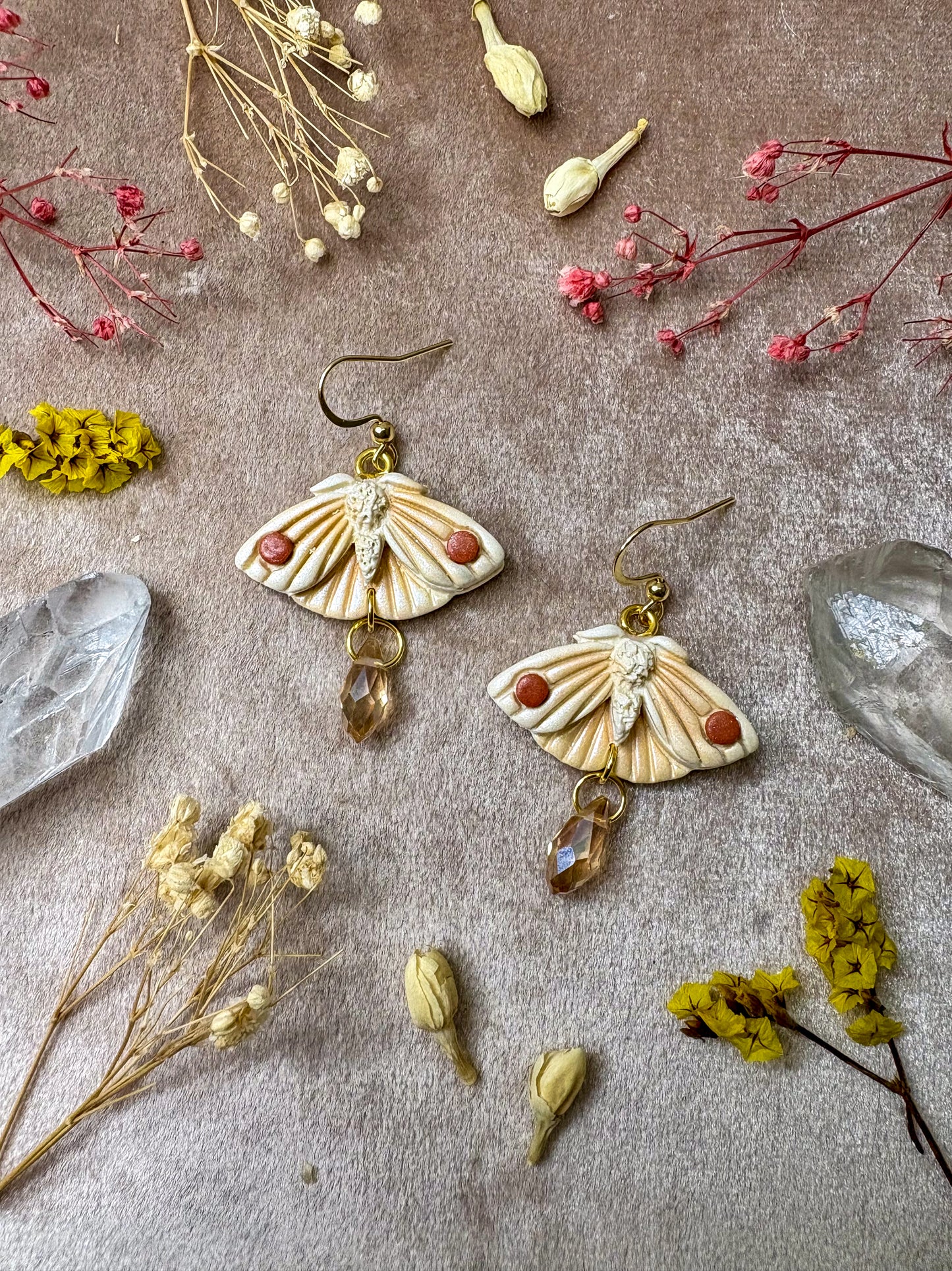 Monochrome Mini Moth Earrings