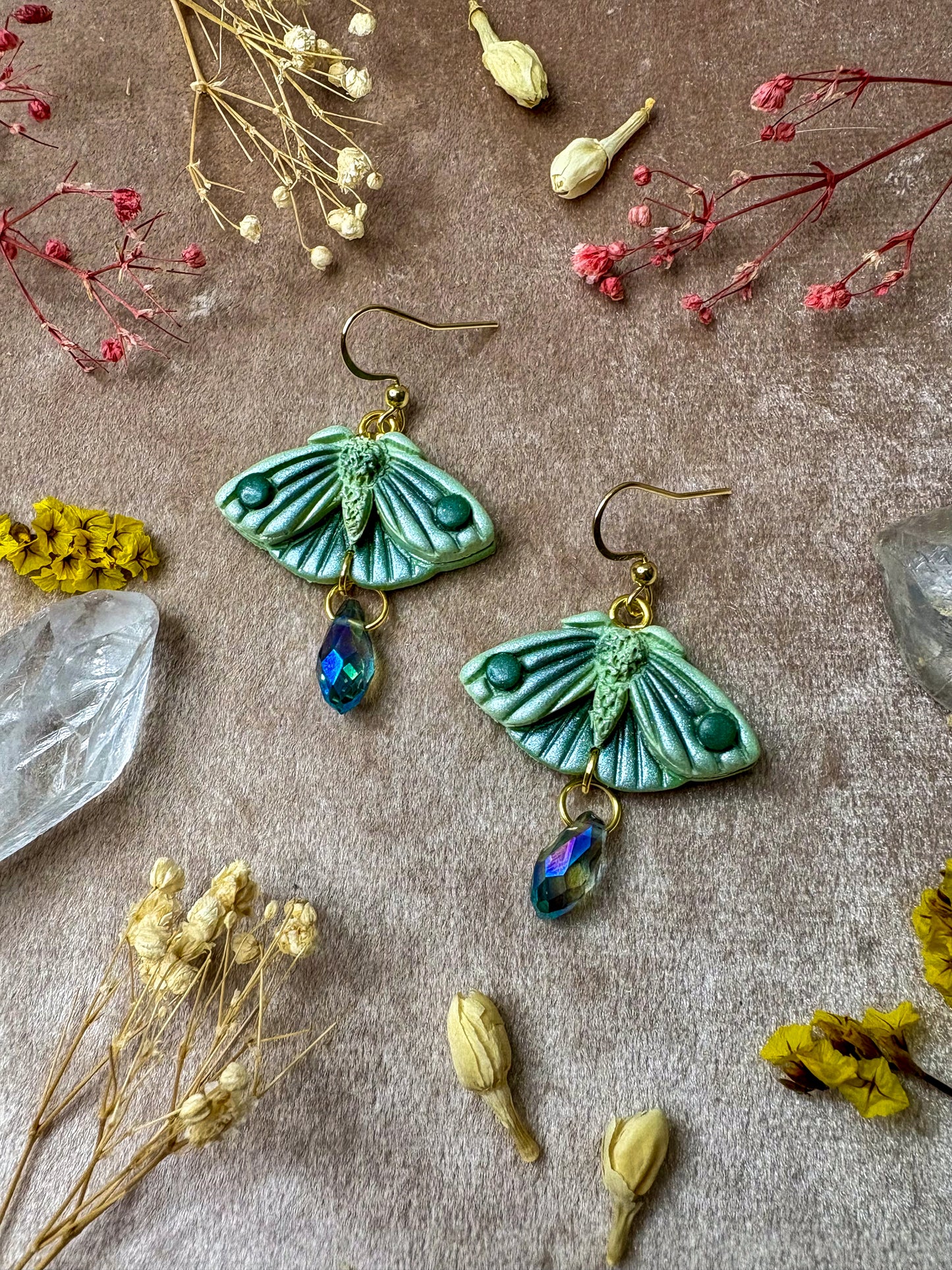 Monochrome Mini Moth Earrings
