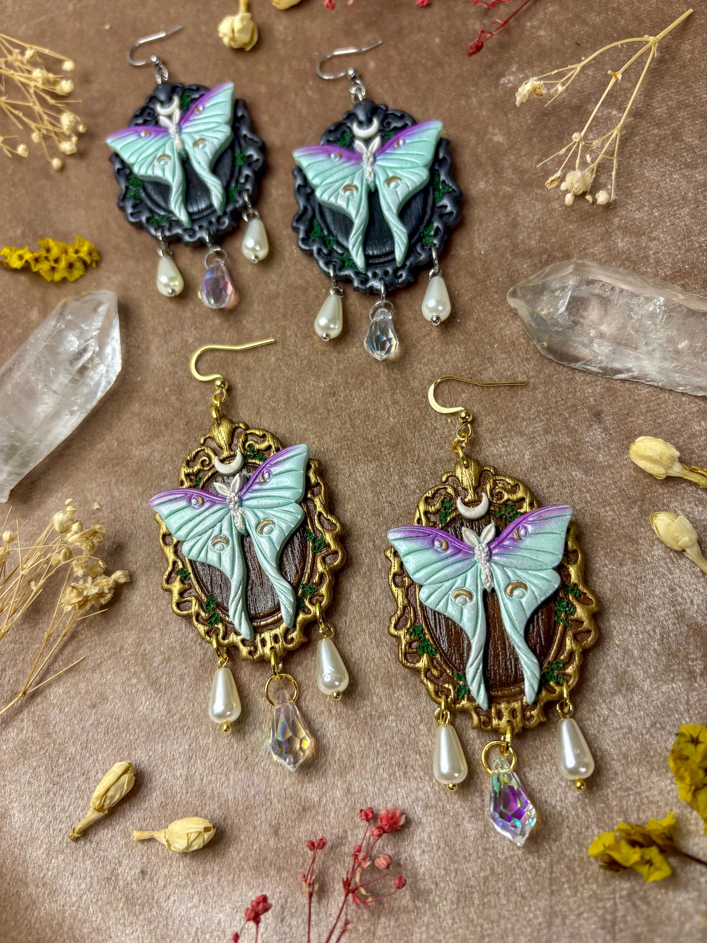 Luna Moth Frame Earrings