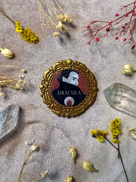 Round Dracula Book Pin