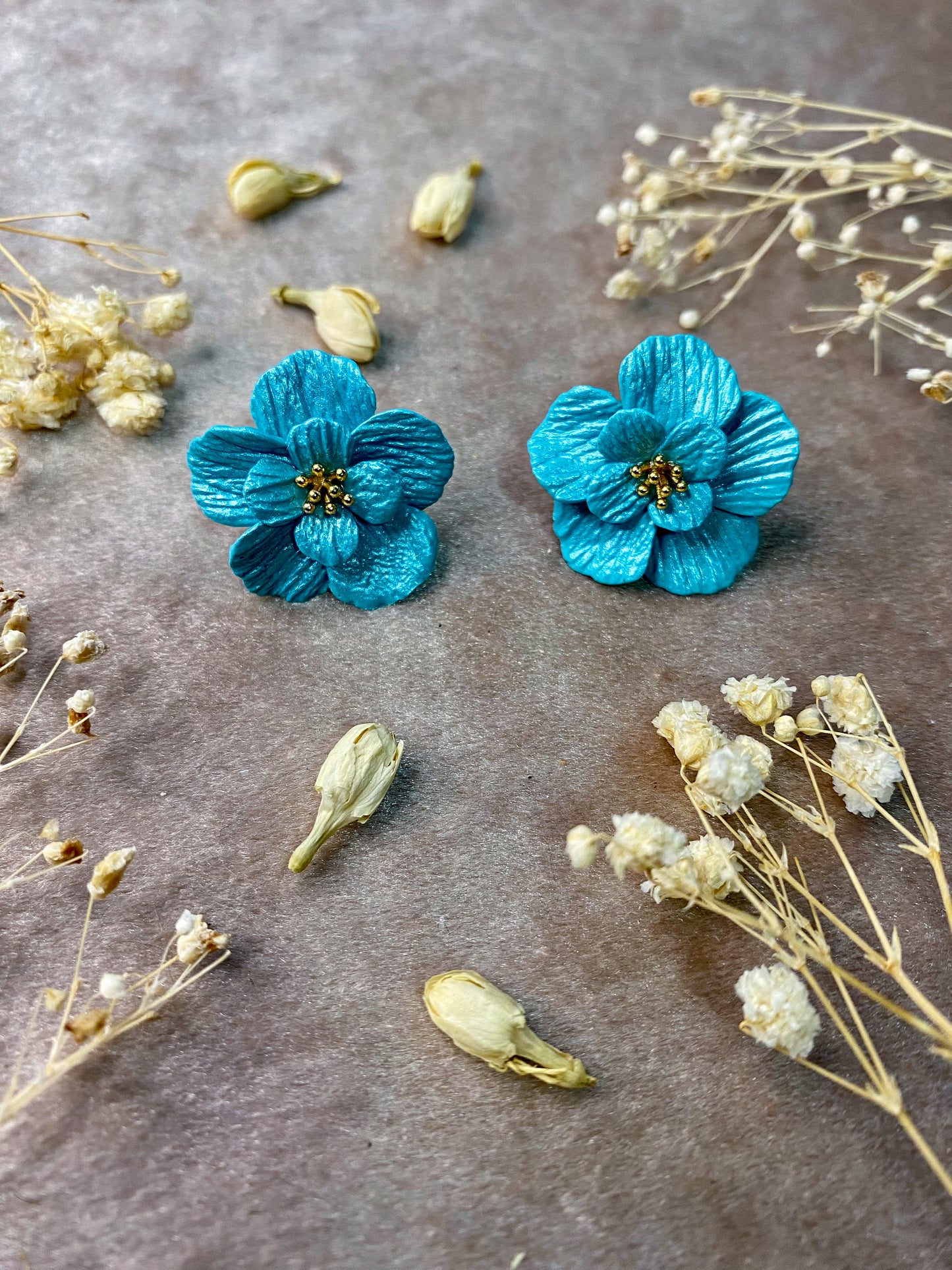 Textured Floral Stud Earrings