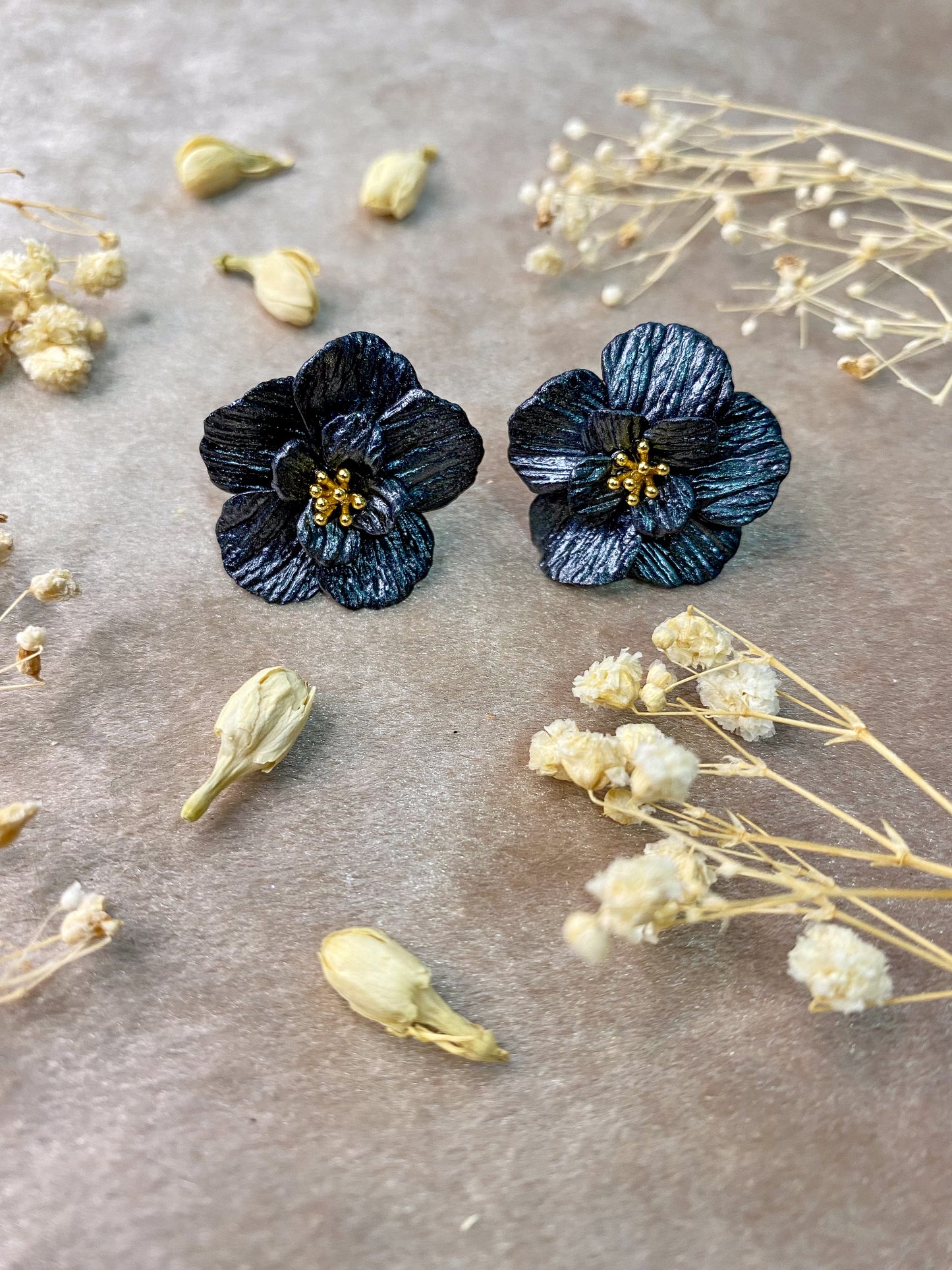 Textured Floral Stud Earrings