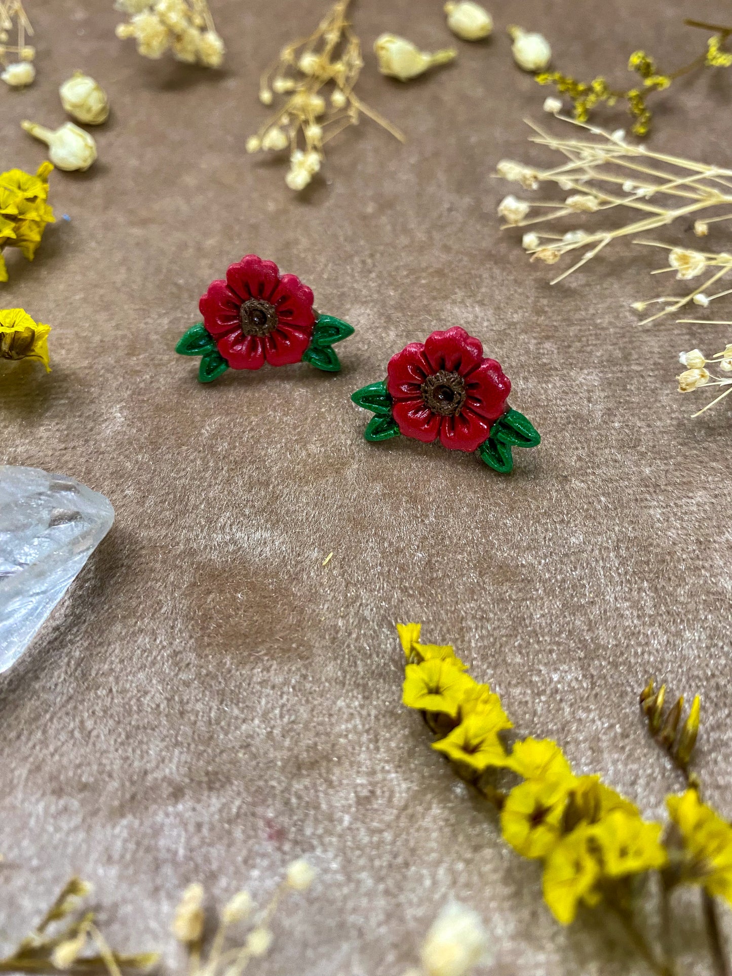 Tattoo Flower Stud Earrings