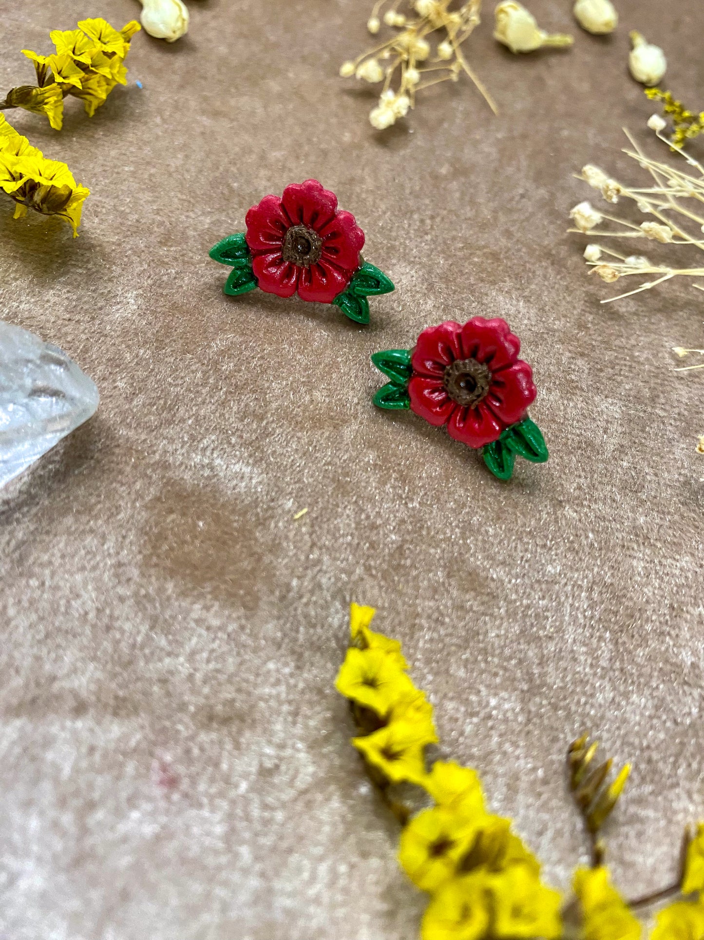 Tattoo Flower Stud Earrings