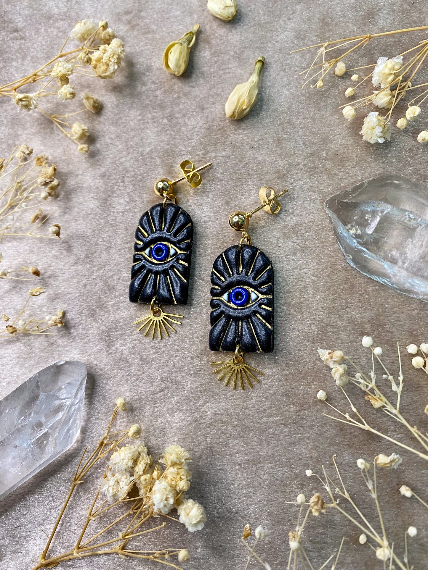 Evil Eye Arch Midi Earrings