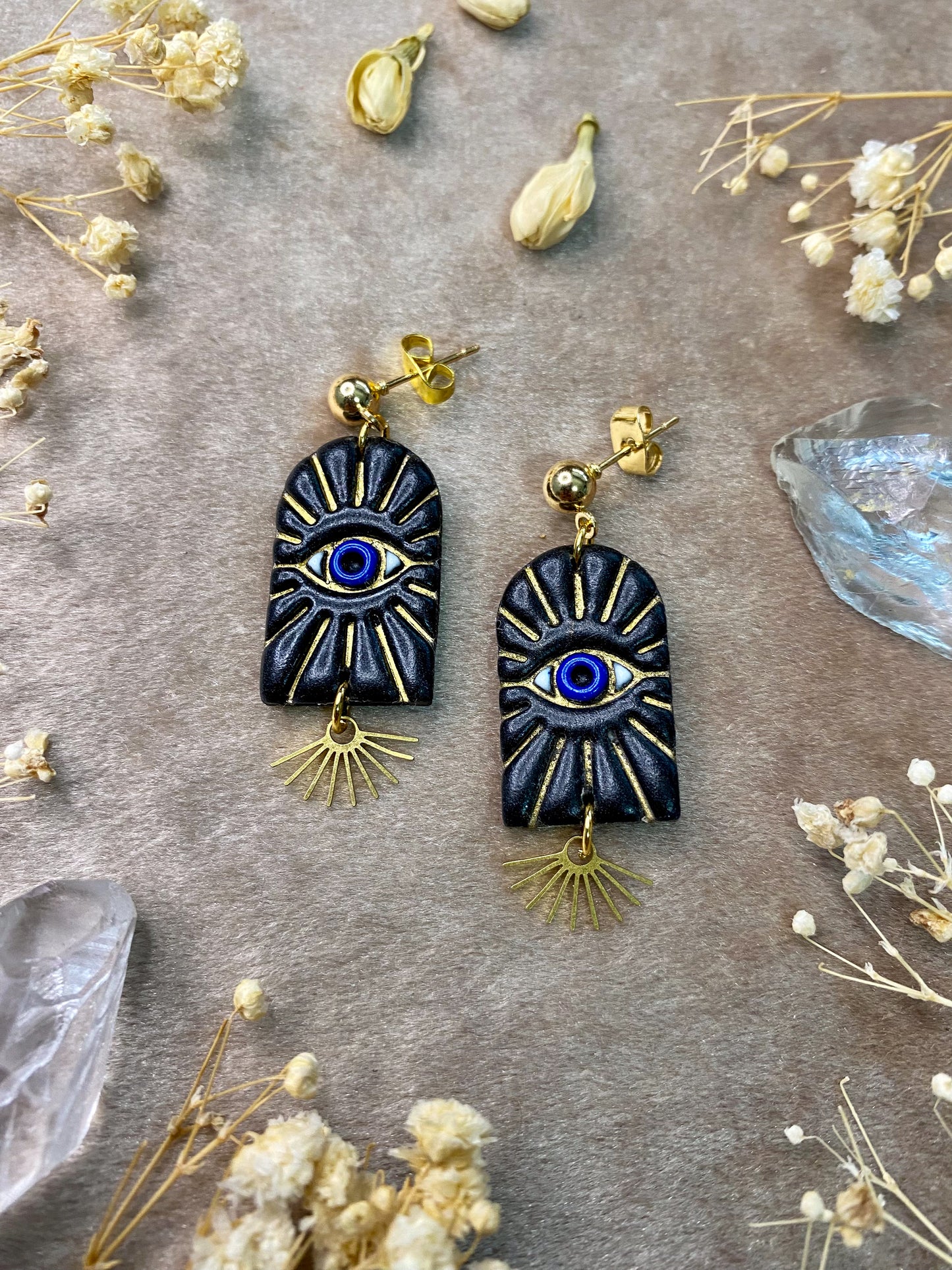 Evil Eye Arch Midi Earrings