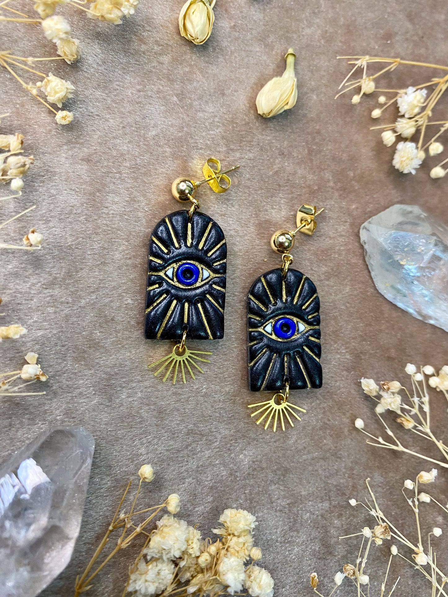 Evil Eye Arch Midi Earrings