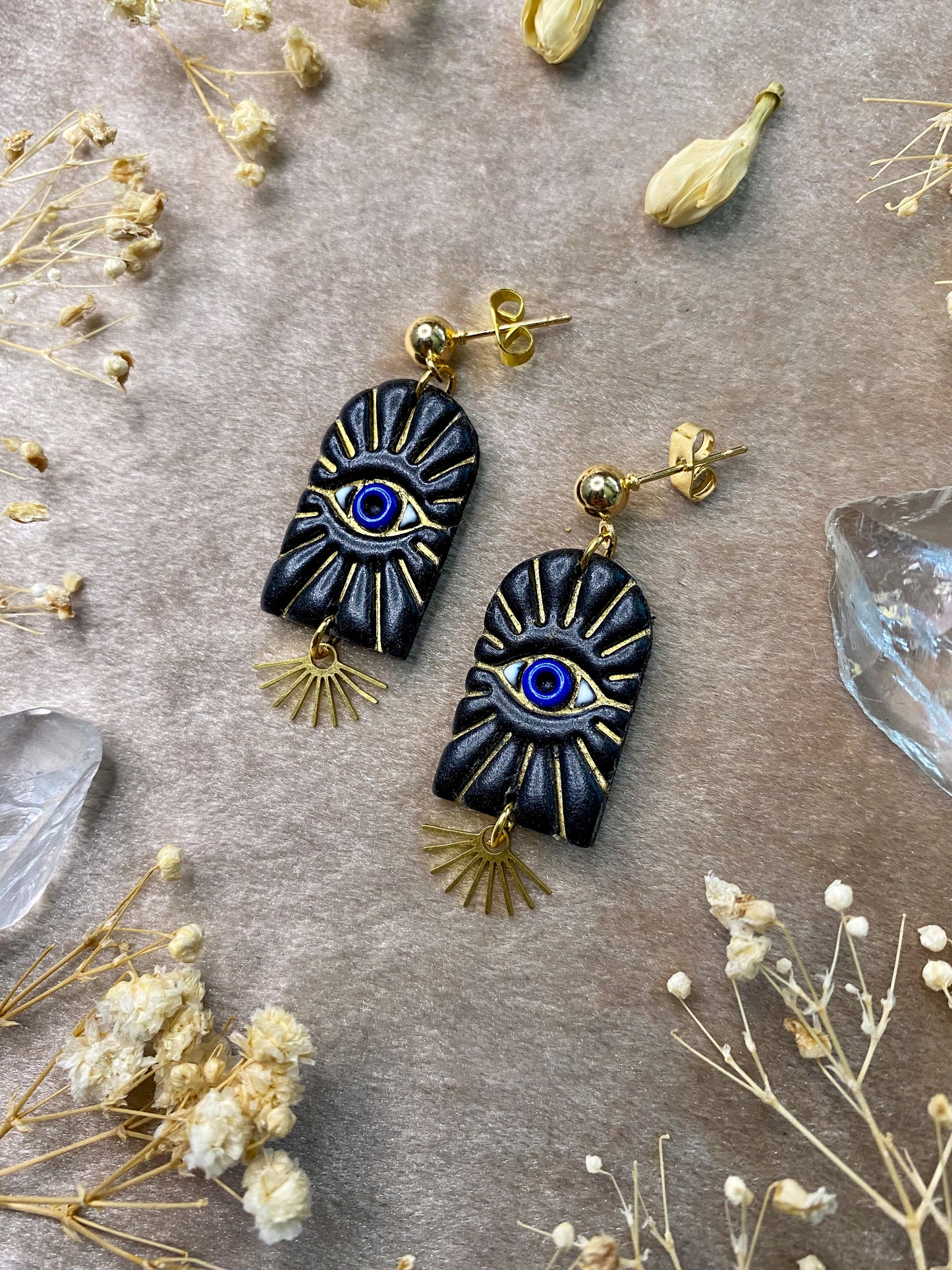 Evil Eye Arch Midi Earrings