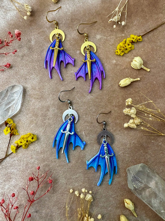 Fae Dagger Wing Earrings