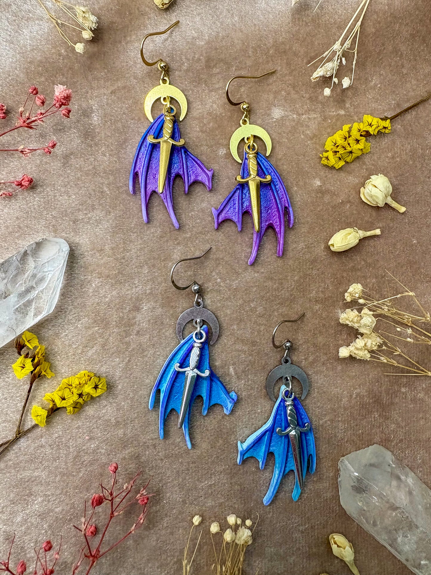 Fae Dagger Wing Earrings