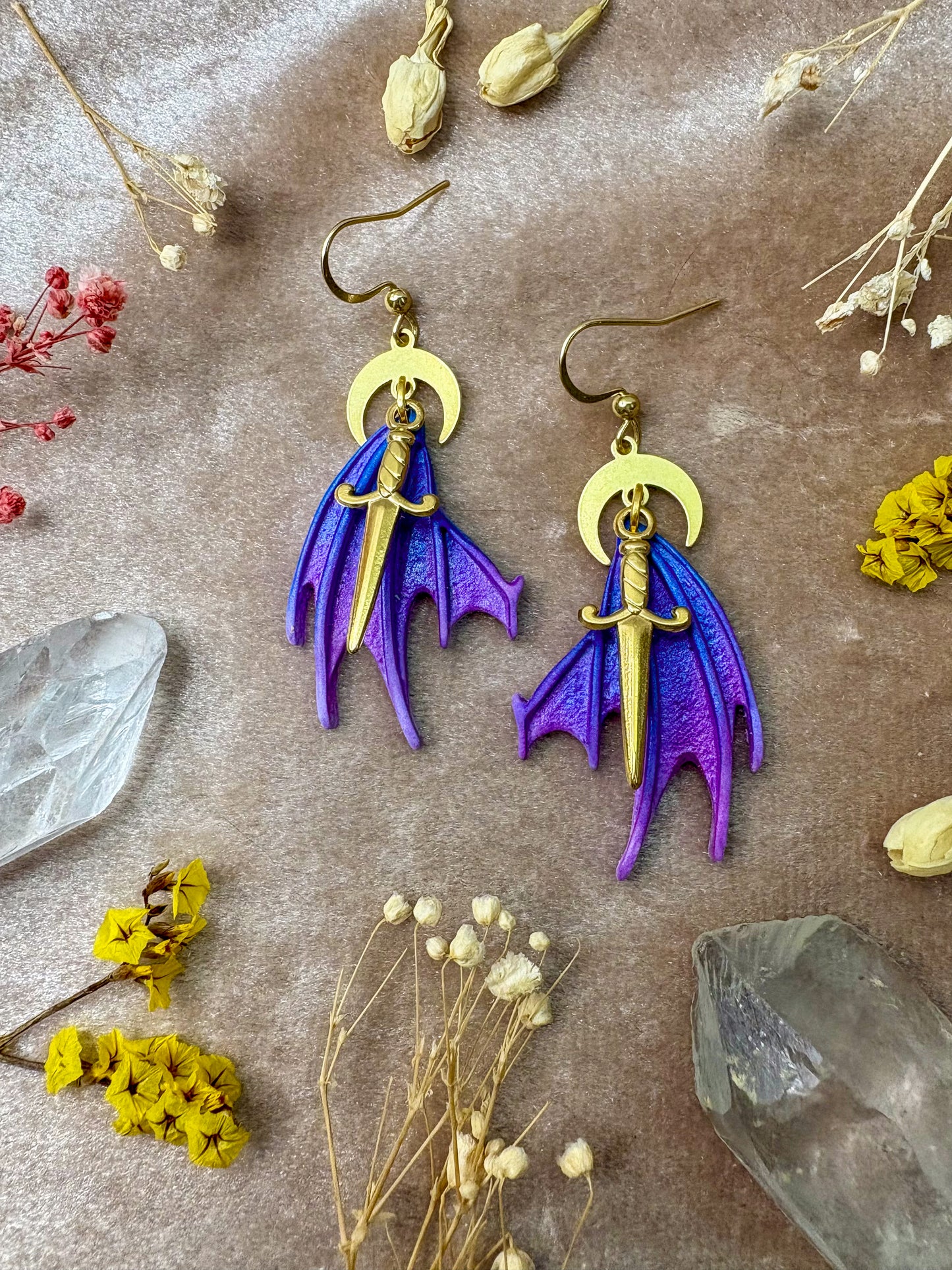 Fae Dagger Wing Earrings