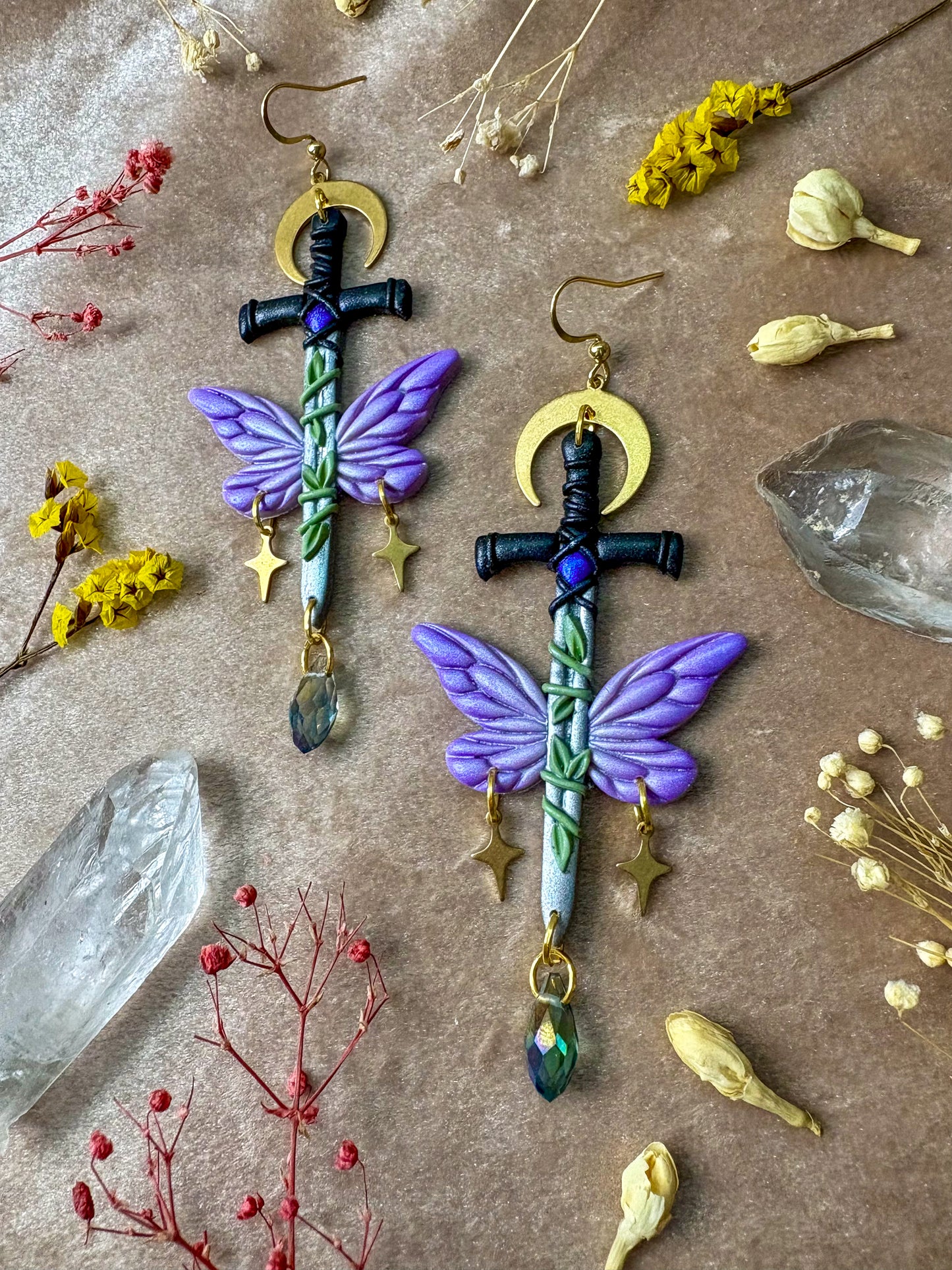 Winged Sword Earrings