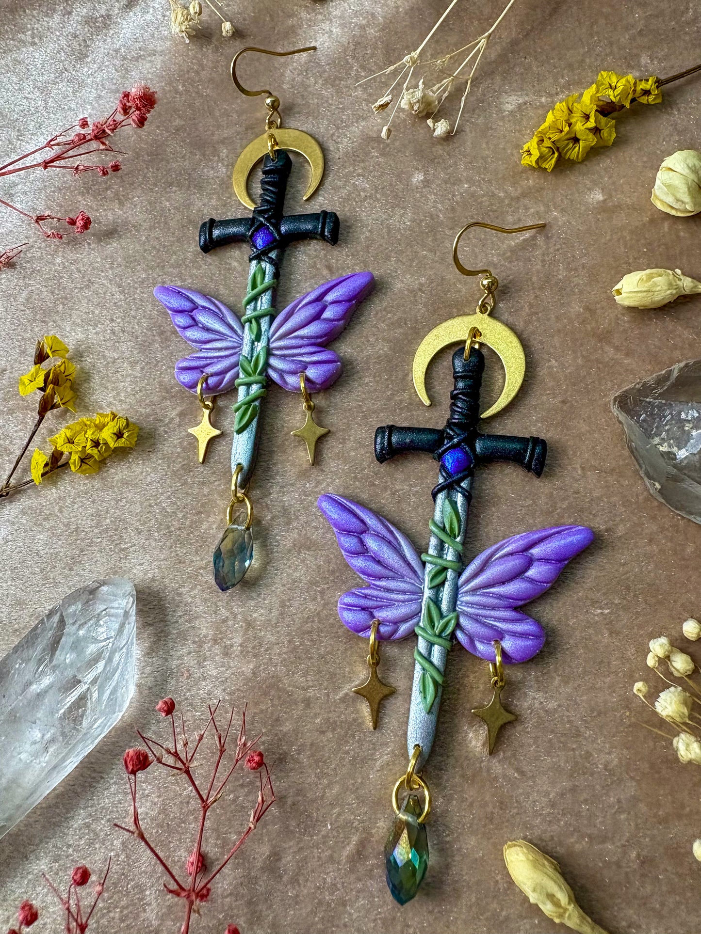Winged Sword Earrings