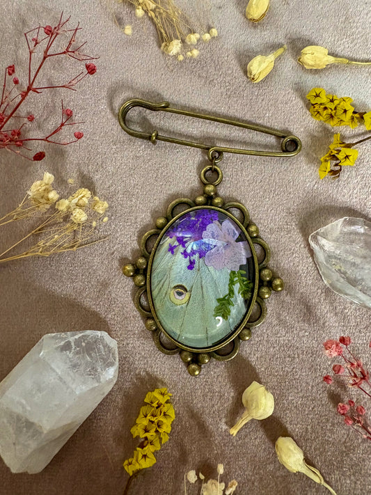 Luna Moth Brooch (large brass)