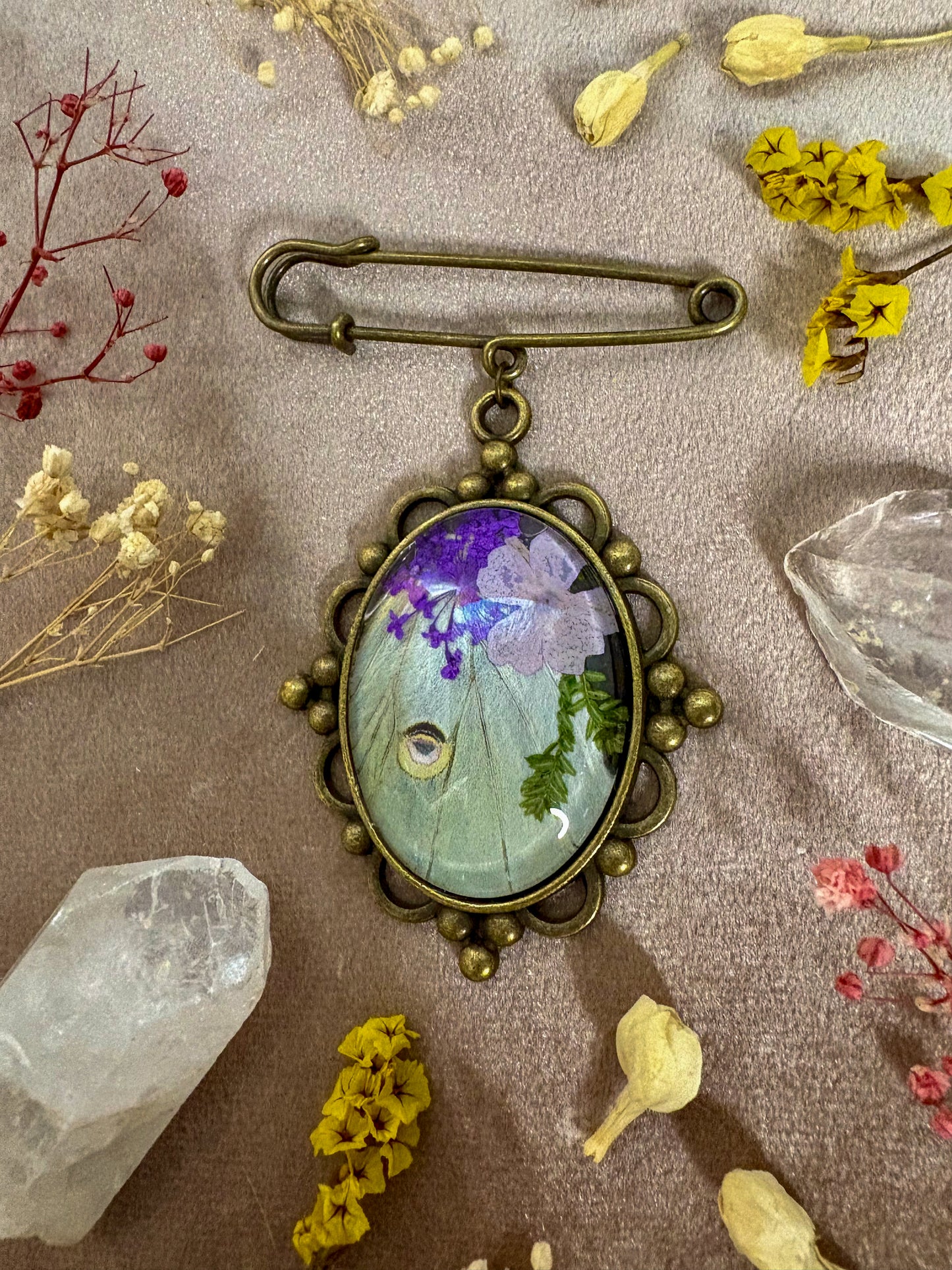 Luna Moth Brooch (large brass)