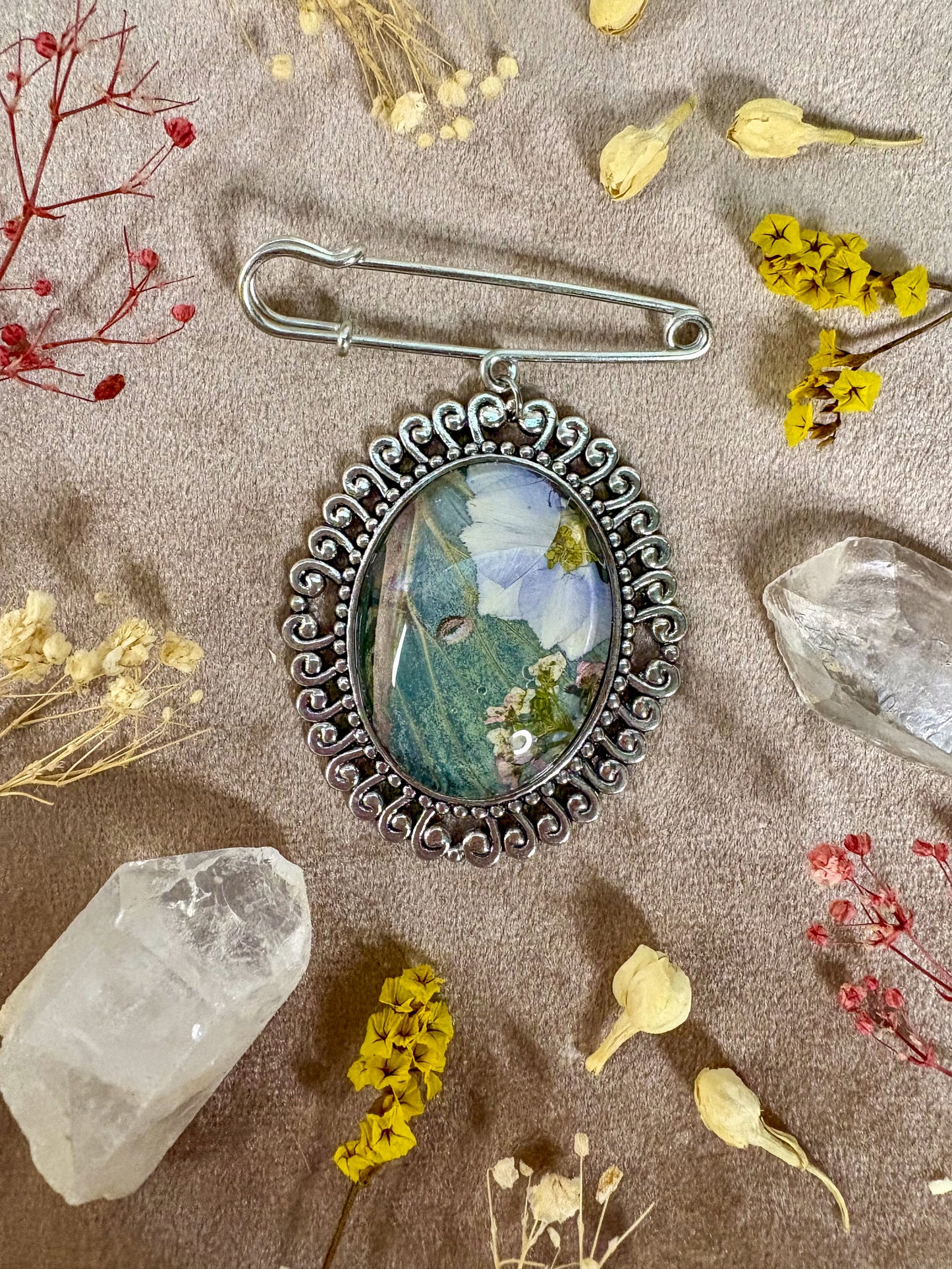 Luna Moth Brooch (large silver)