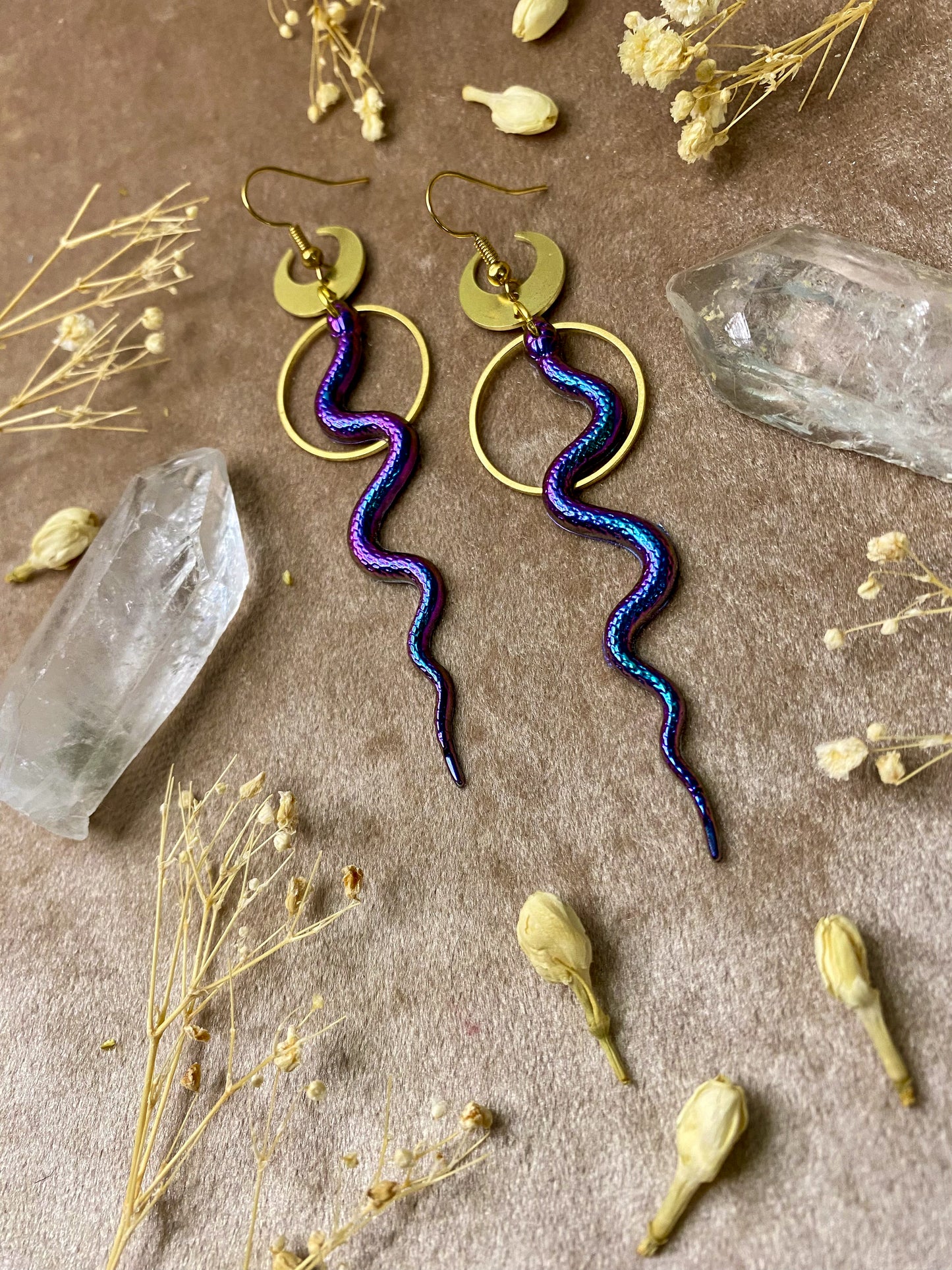 Slithering Snake Earrings (Rainbow)