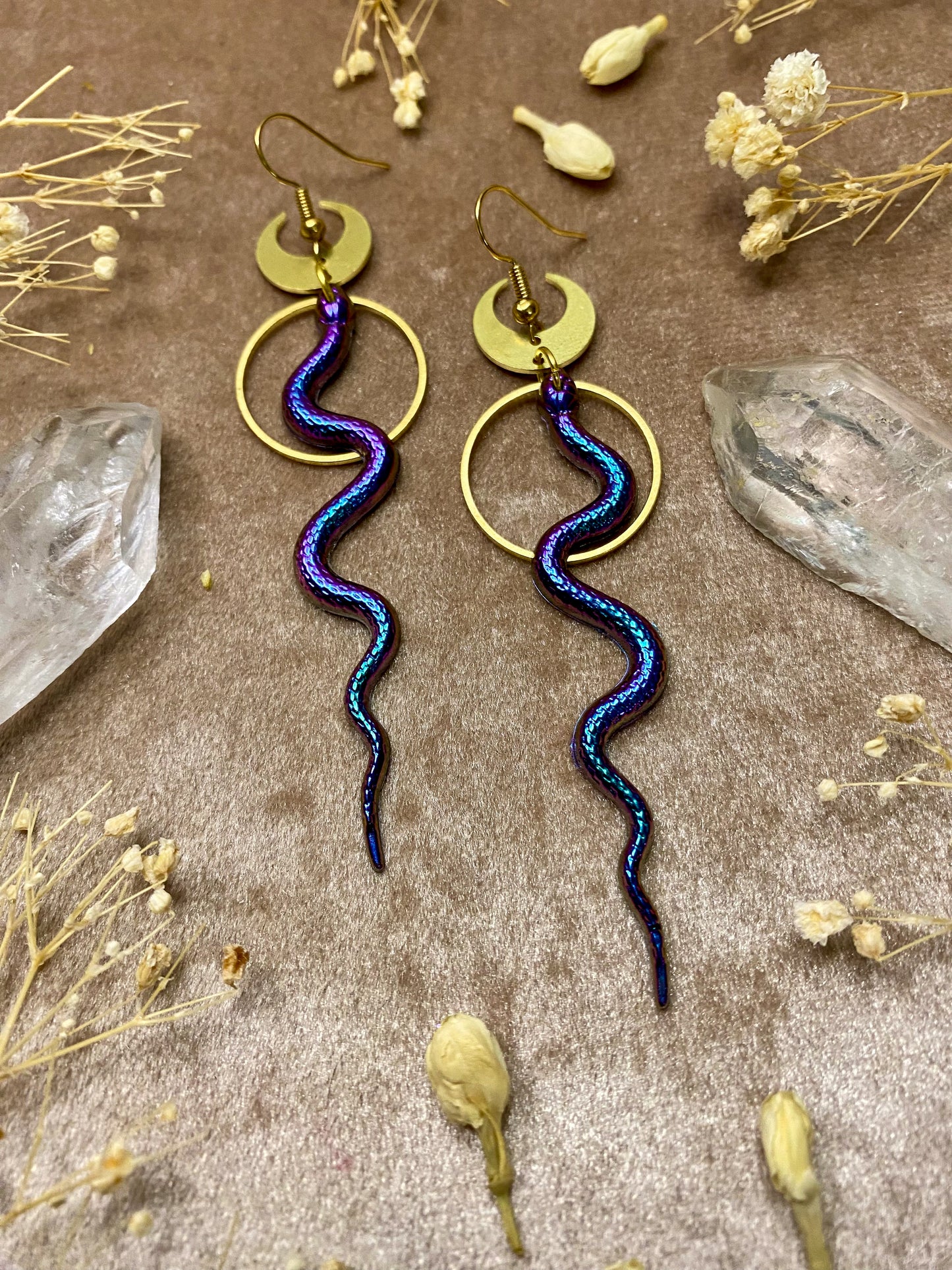 Slithering Snake Earrings (Rainbow)