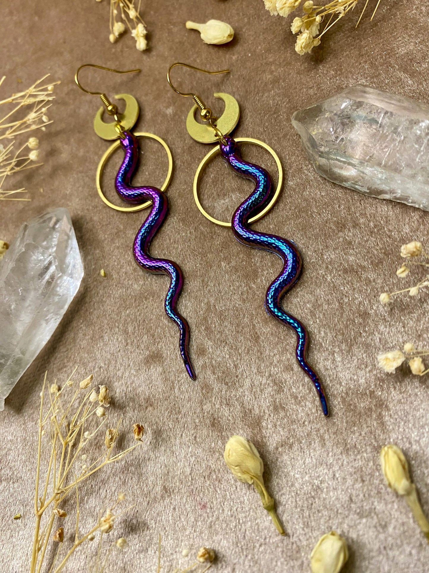 Slithering Snake Earrings (Rainbow)