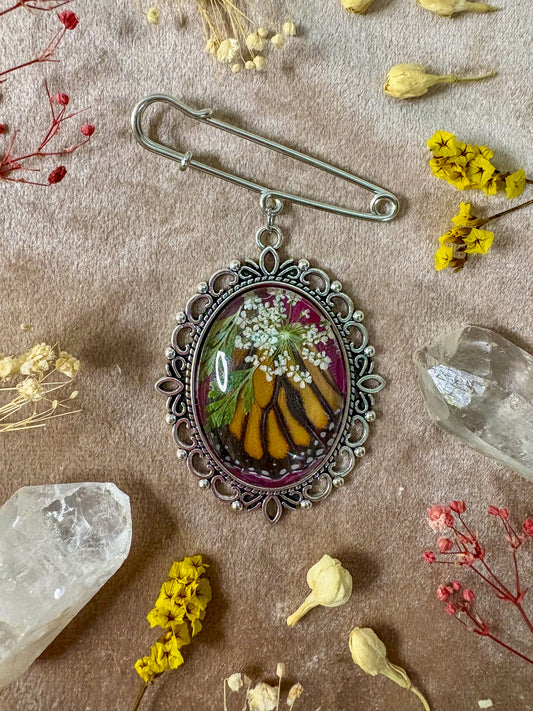 Monarch Butterfly Brooch (large silver)