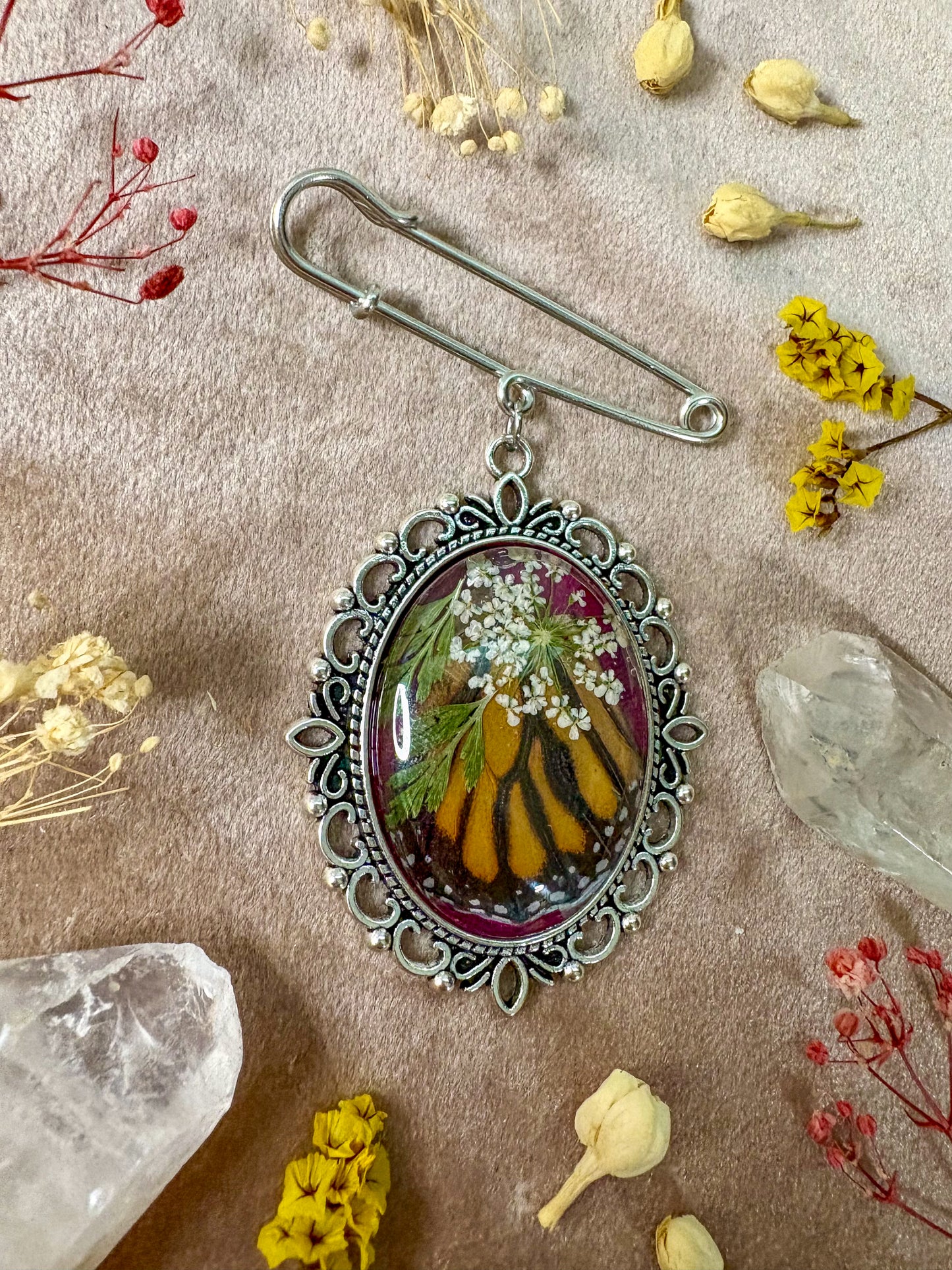 Monarch Butterfly Brooch (large silver)