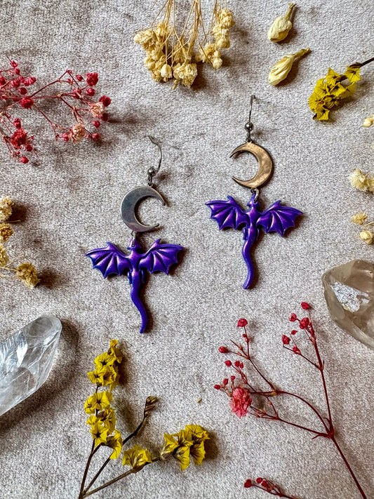 Lilac Mini Dragon Earrings
