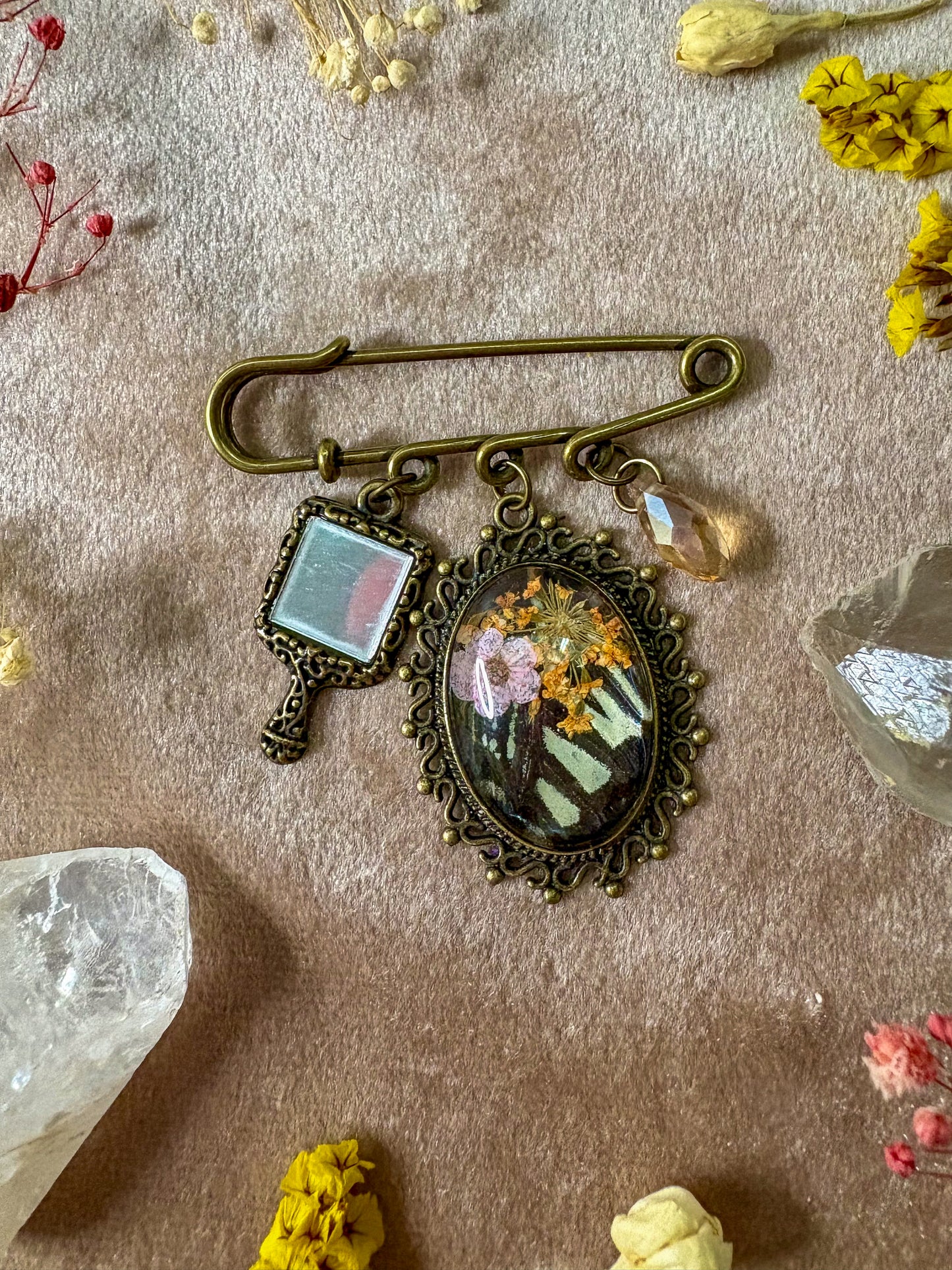 Swallowtail Butterfly Brooch (small brass)