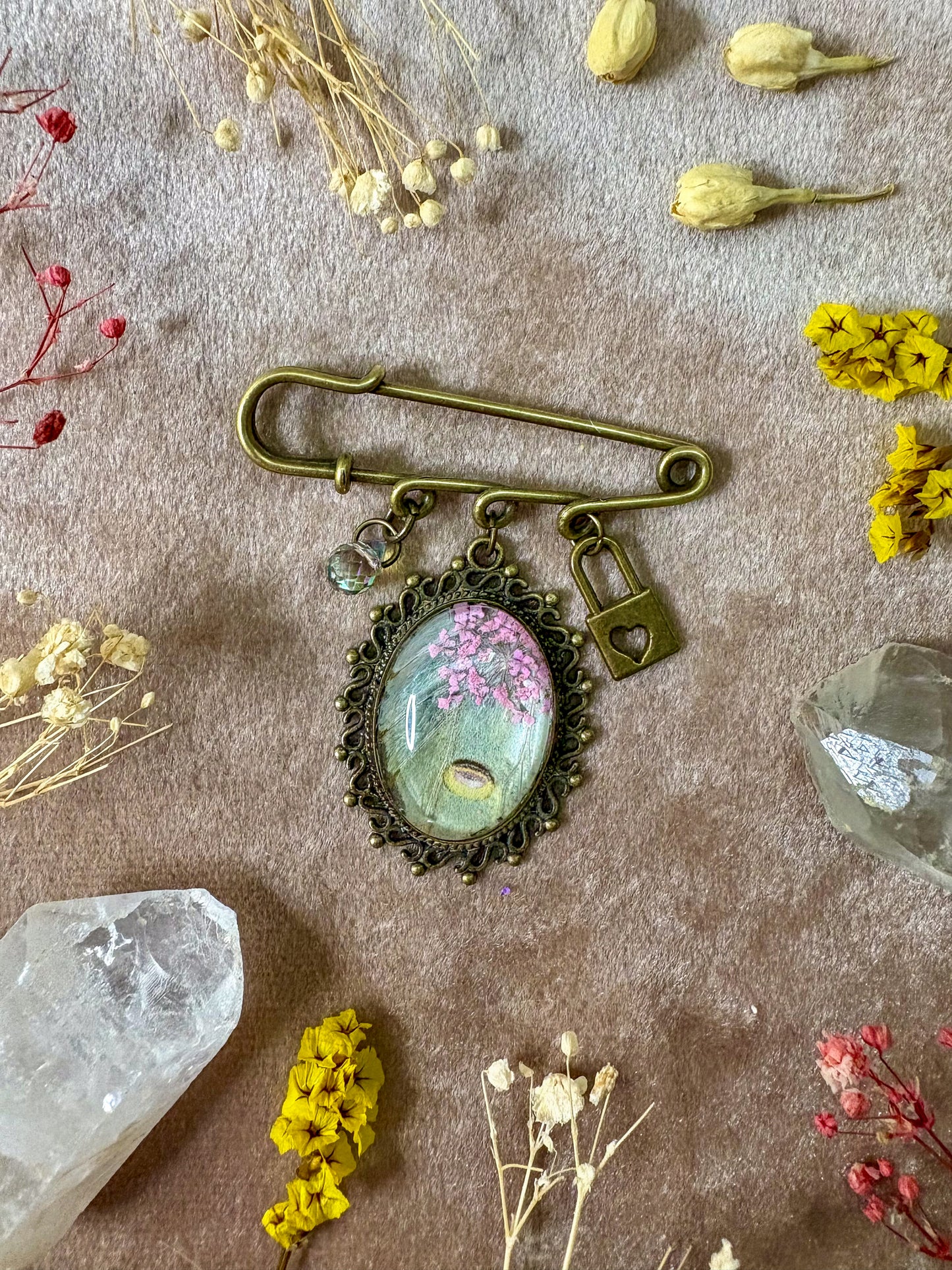 Luna Moth Brooch (small brass)