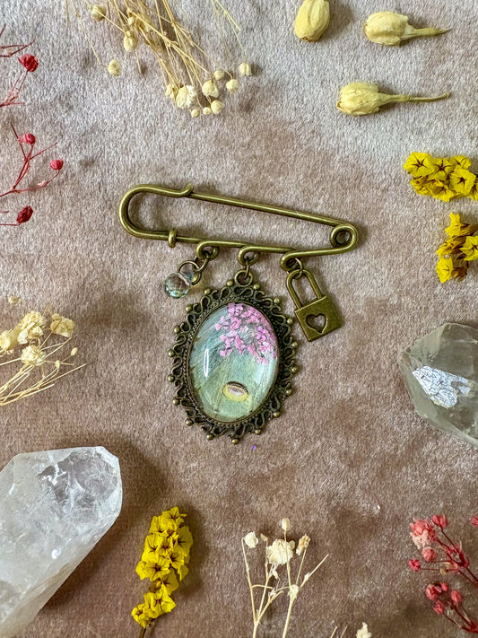 Luna Moth Brooch (small brass)