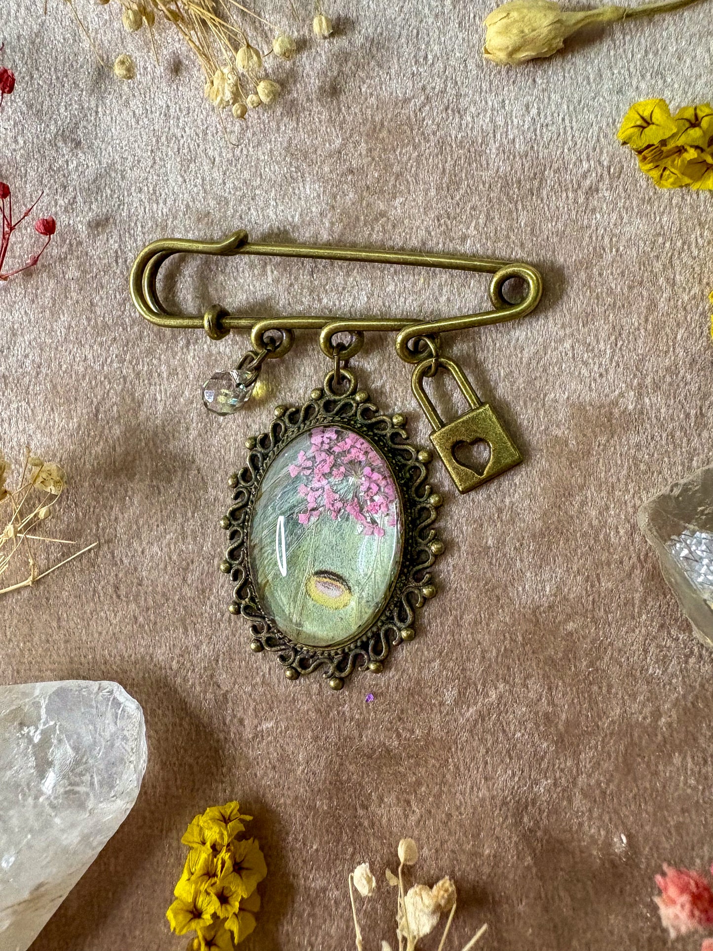 Luna Moth Brooch (small brass)