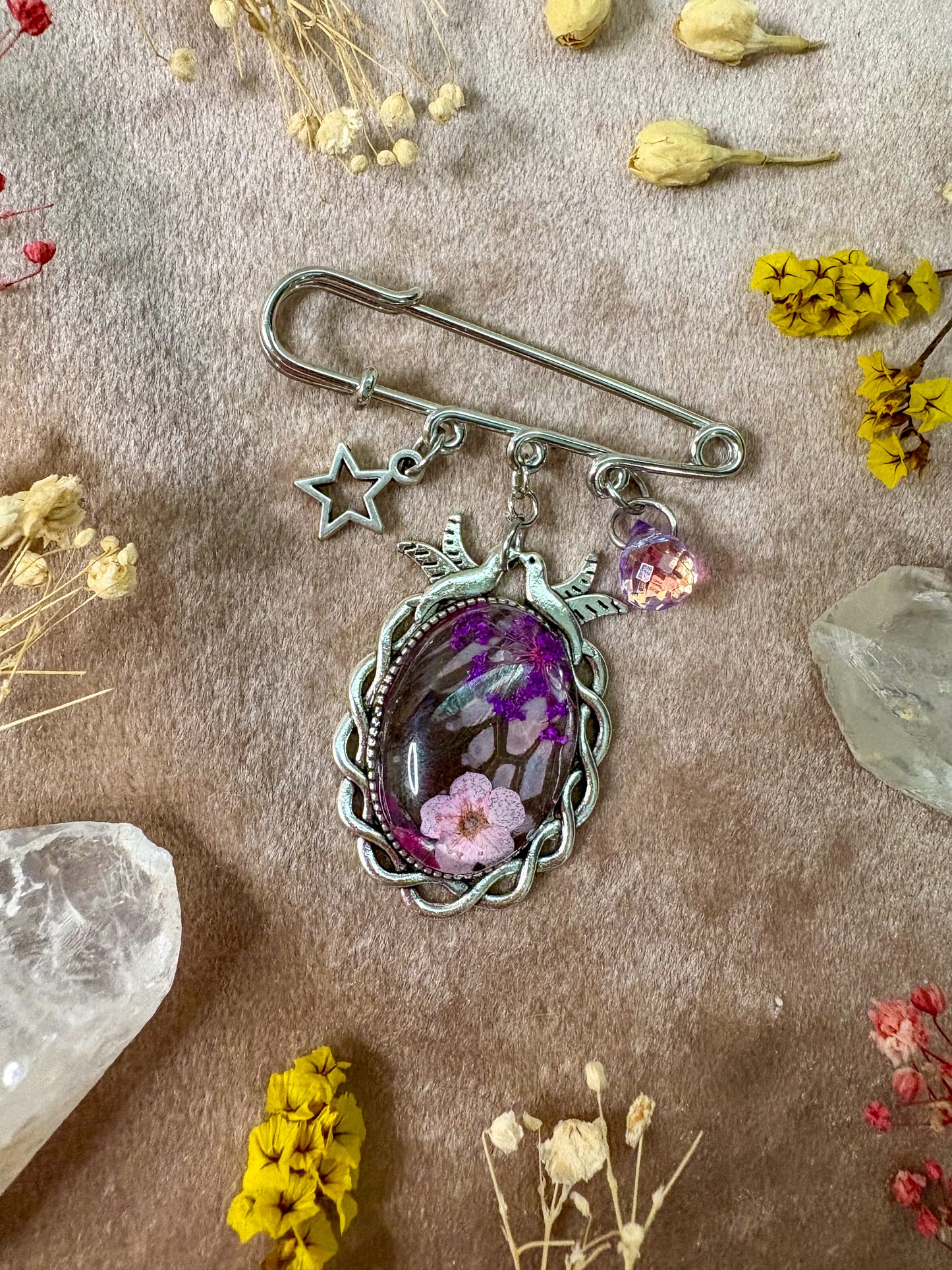Glassy Tiger Butterfly Brooch (small silver)