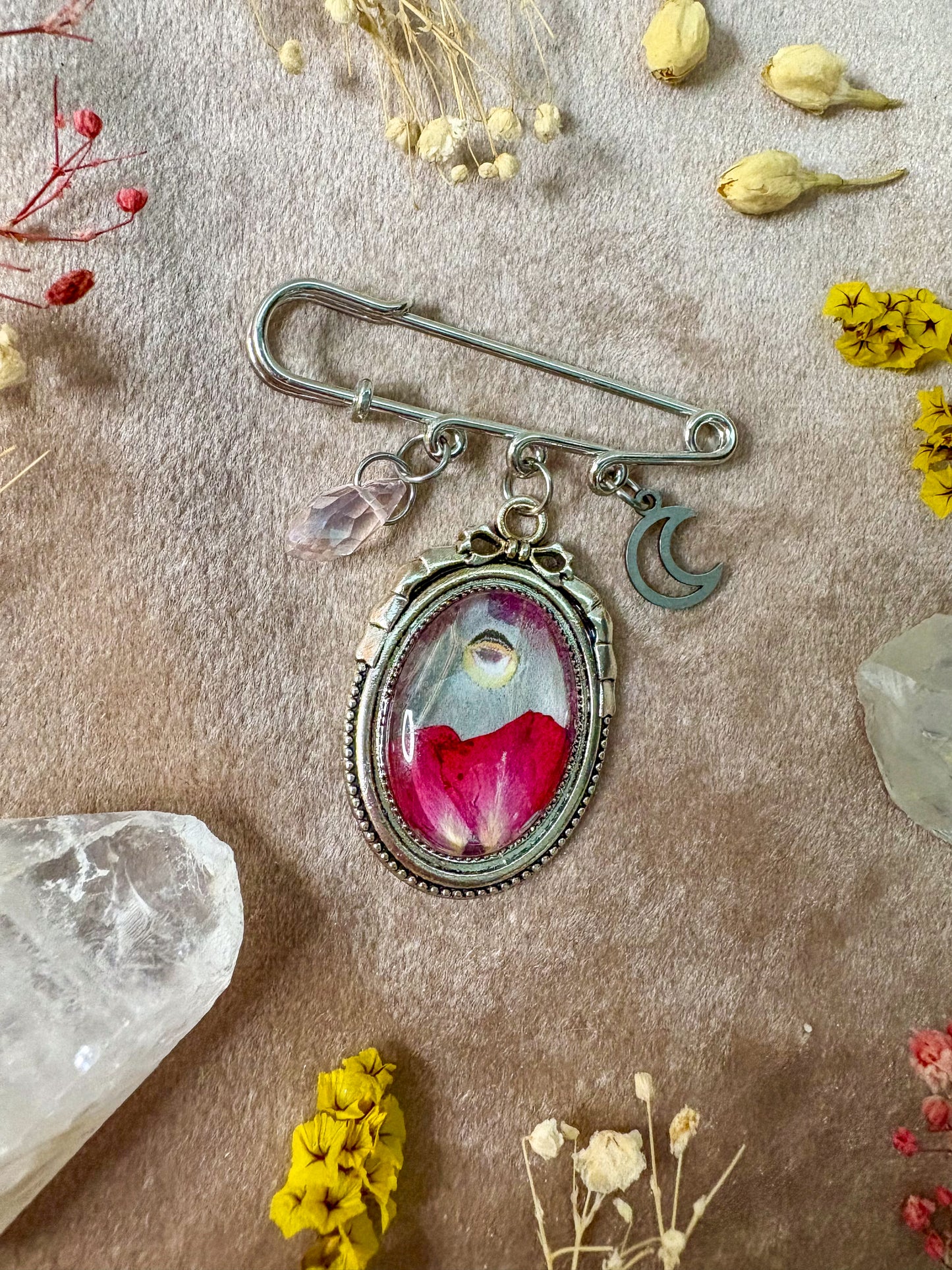 Luna Moth Brooch (small silver)