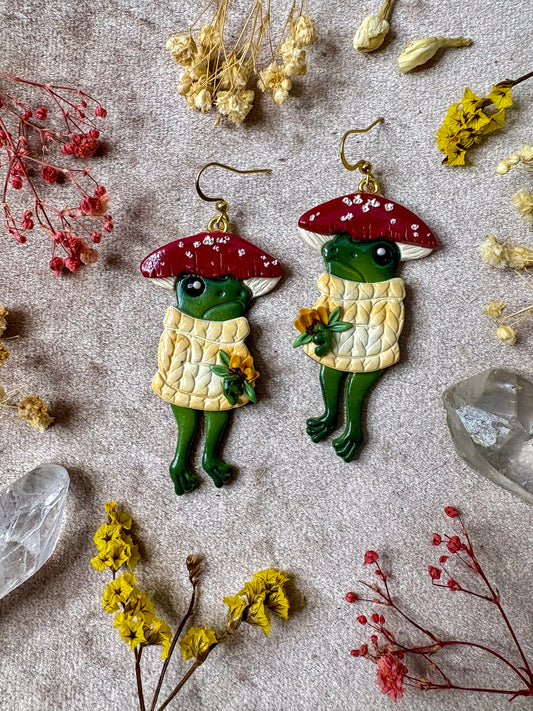 Cozy Mushroom Hat Frog