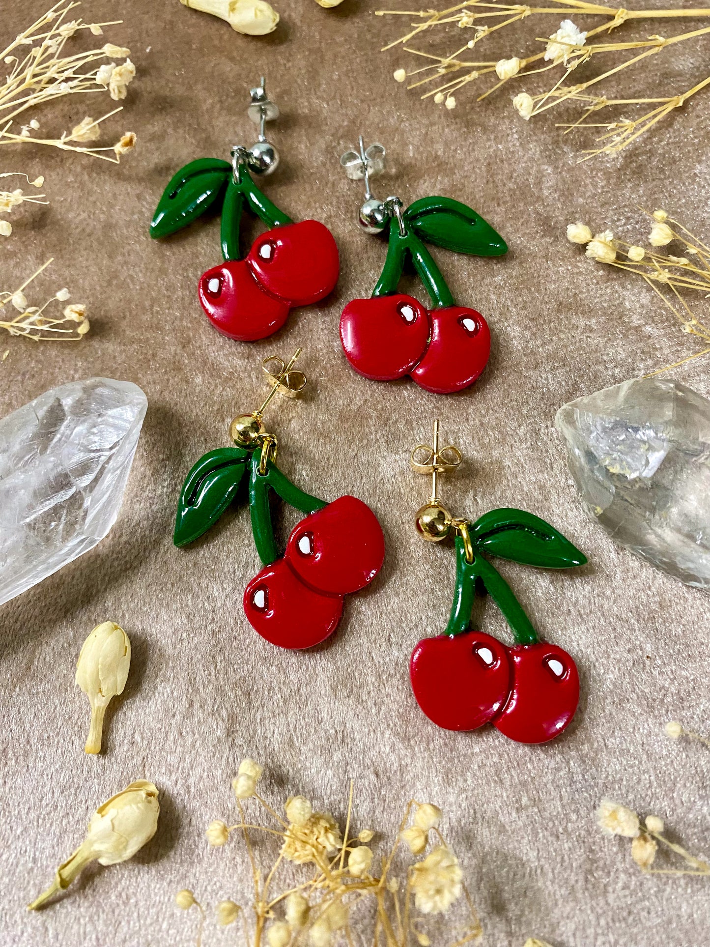 Red Cherry Midi Earrings