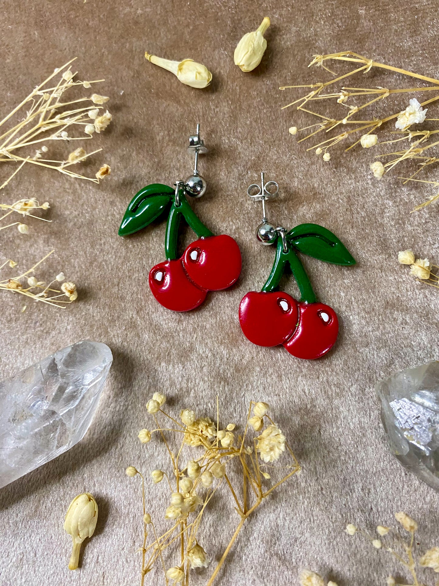 Red Cherry Midi Earrings