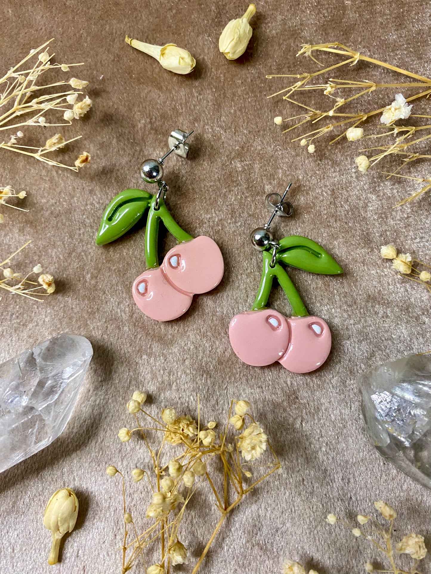 Pink Cherry Midi Earrings