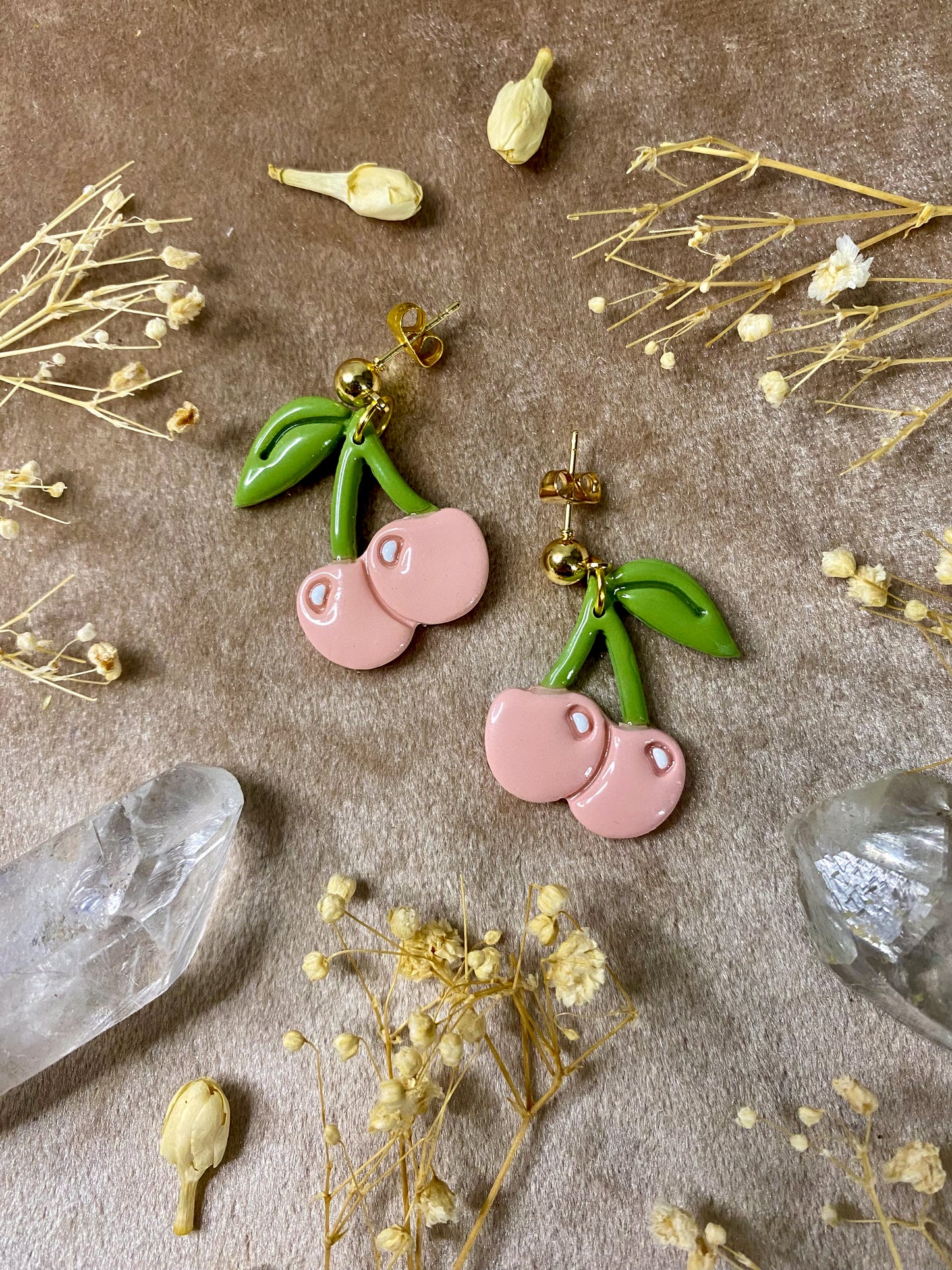 Pink Cherry Midi Earrings